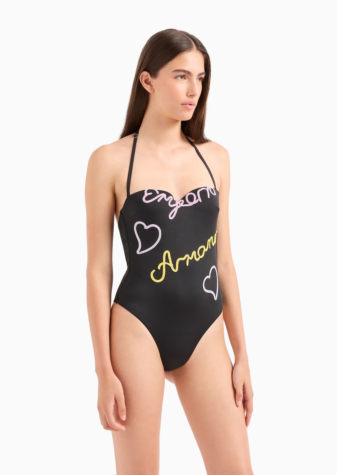 Padded Lycra one-piece swimsuit with Cornely logo embroidery - 2