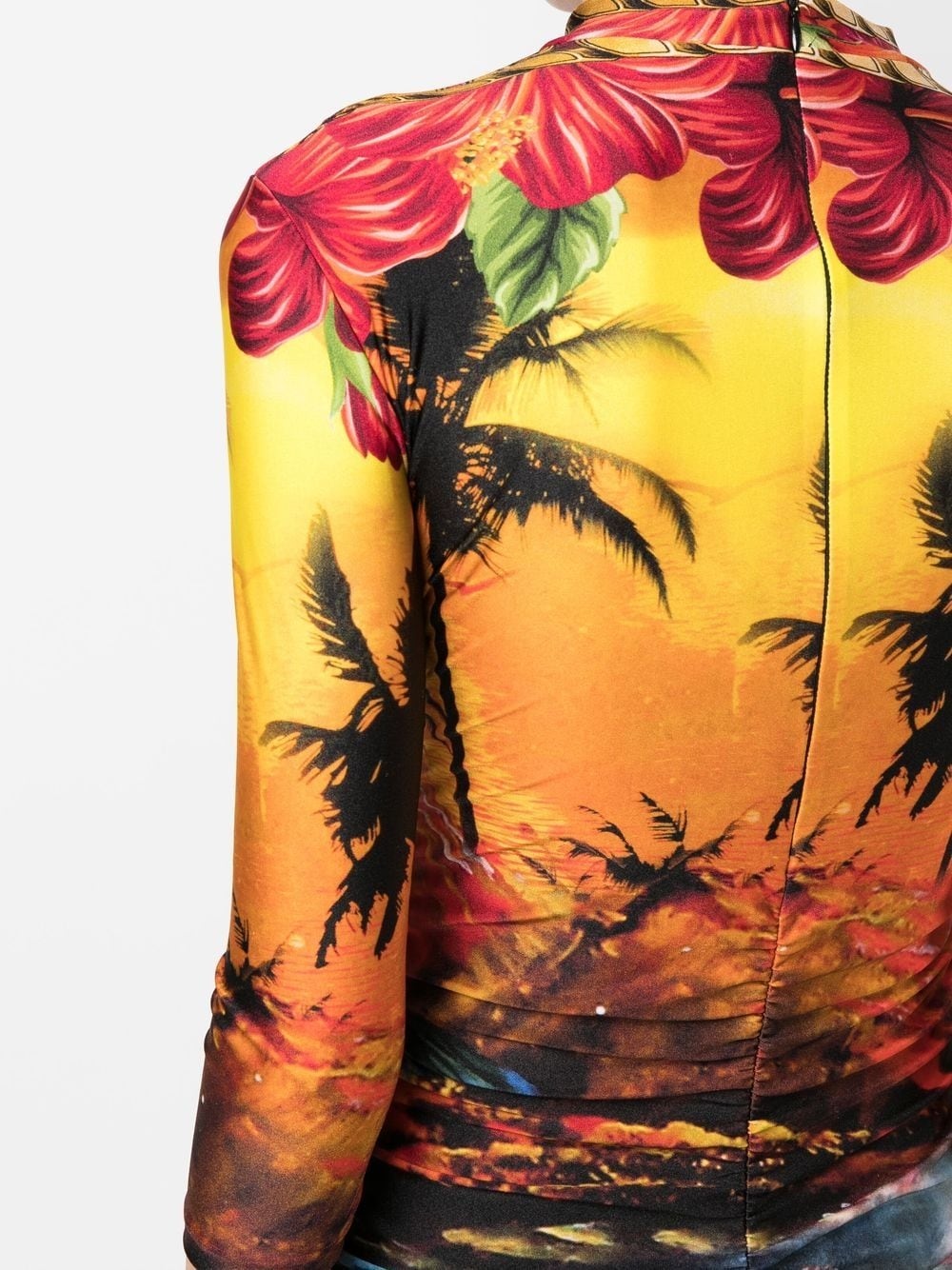 Hawaii-print mock-neck dress - 5