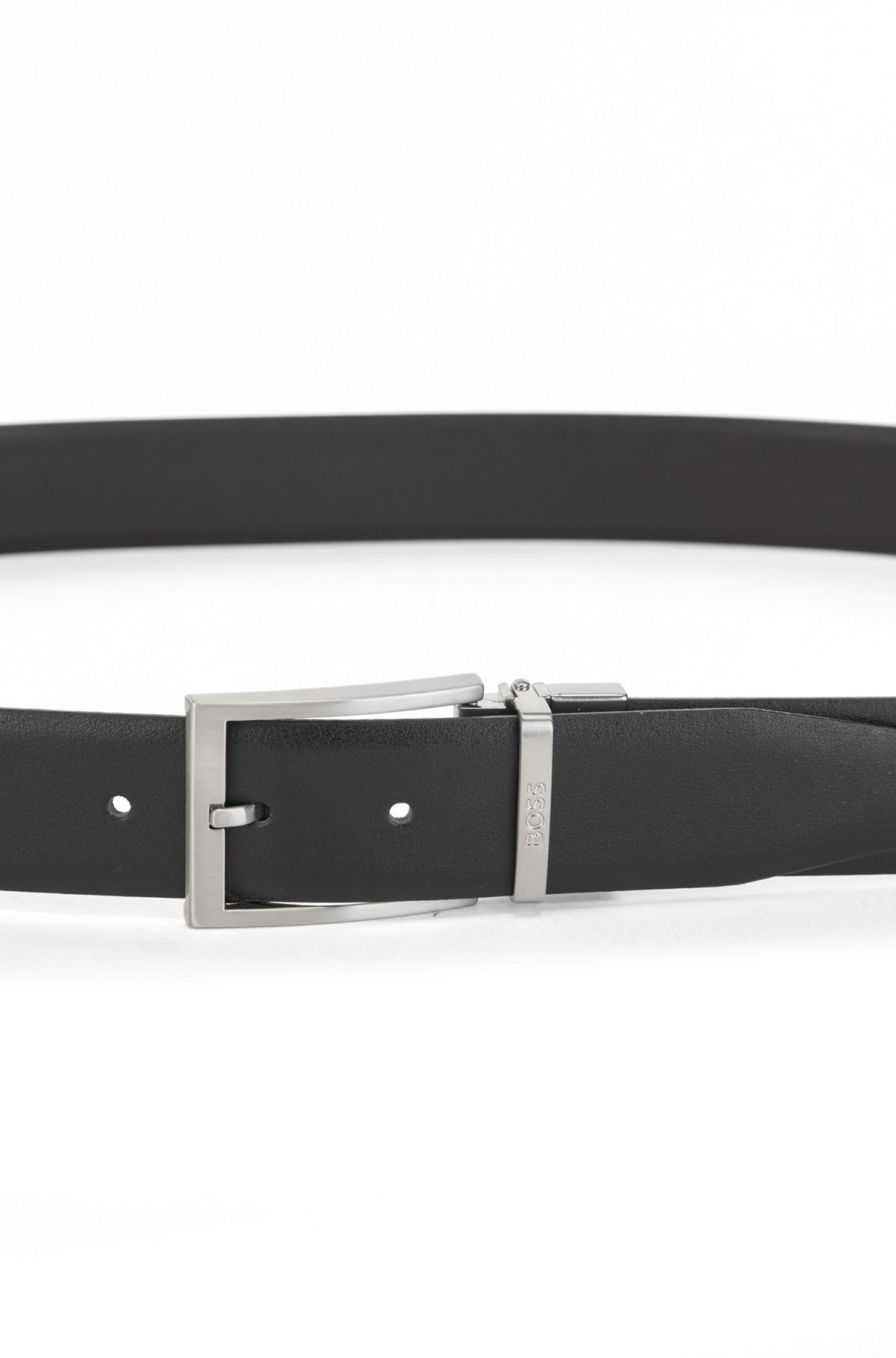 REVERSIBLE ITALIAN-LEATHER BELT WITH LOGO KEEPER - 5