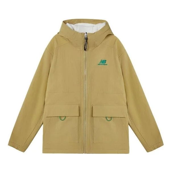 New Balance Men's New Balance Logo Embroidered Reversible Hooded Jacket Brown AMJ11305-BEI - 1