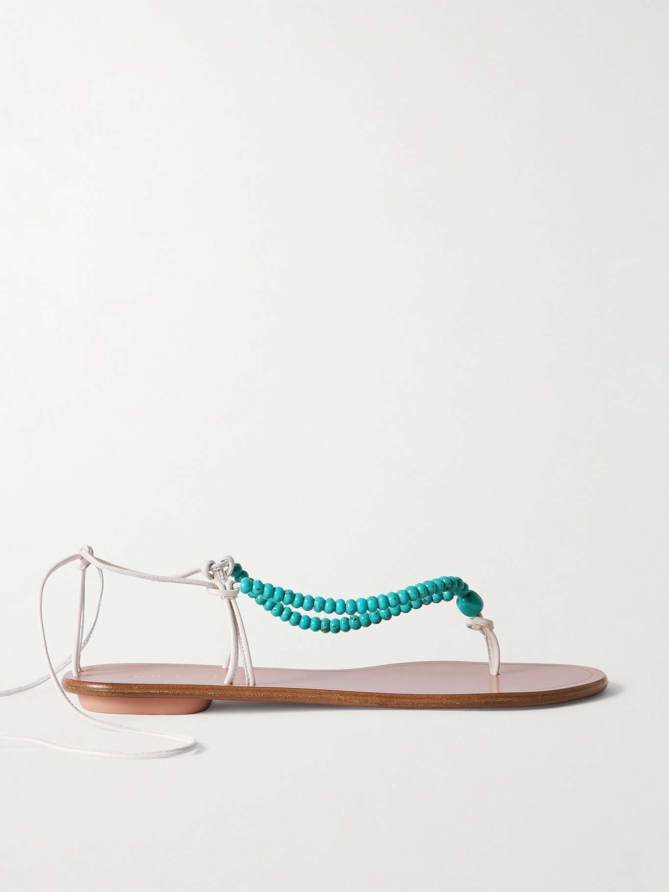 Amalfi beaded leather sandals - 1