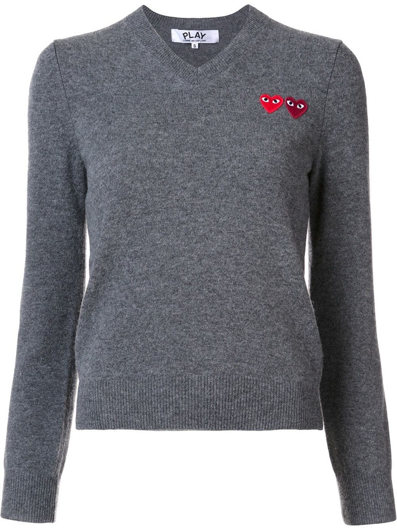double heart v-neck jumper 1