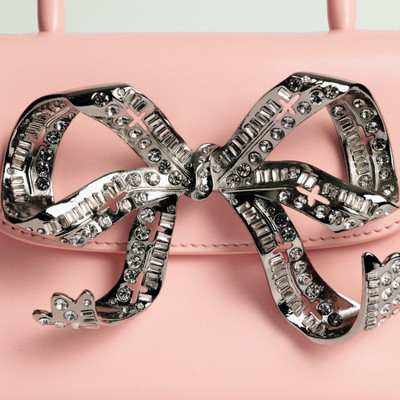 self-portrait The Bow Mini in Pink with Diamanté outlook