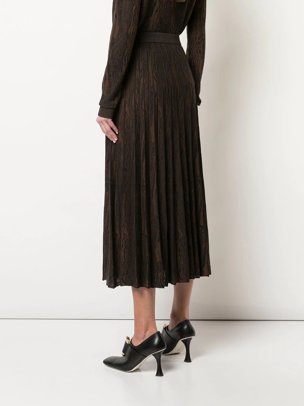 cashmere woodgrain jacquard knit skirt - 4