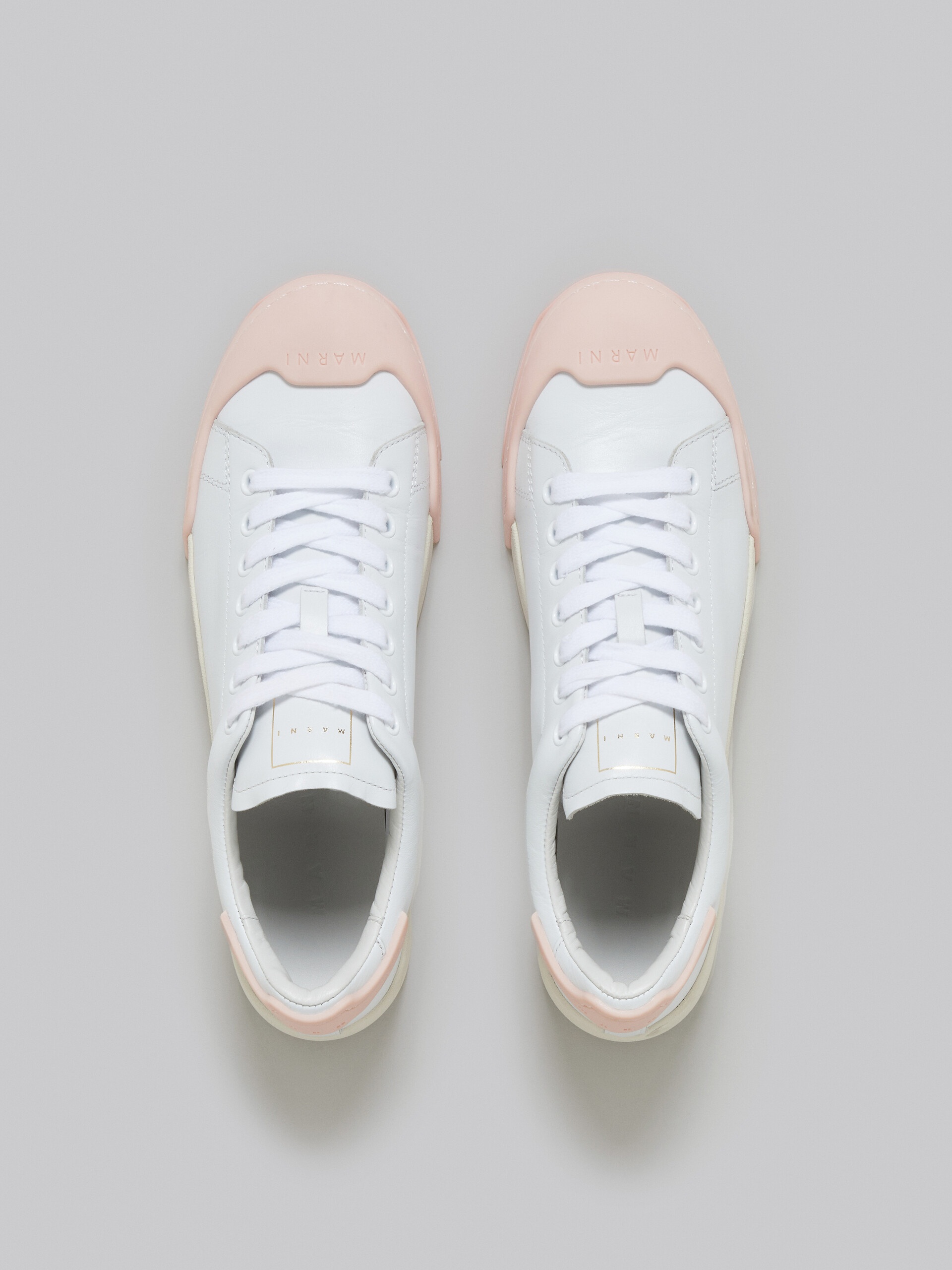 DADA BUMPER SNEAKER IN WHITE AND PINK LEATHER - 4