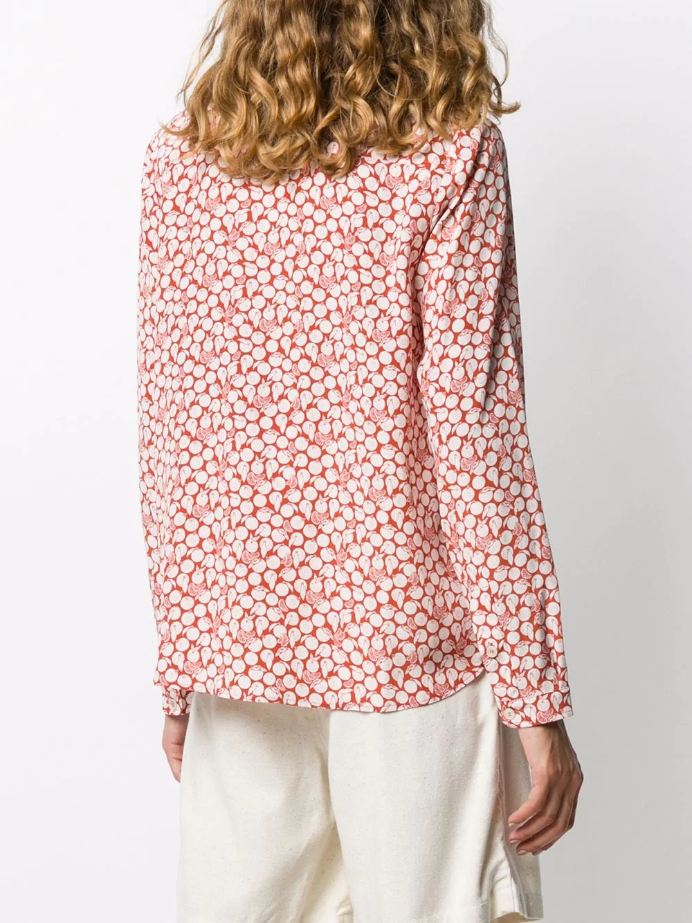 fruit print long-sleeved shirt - 4