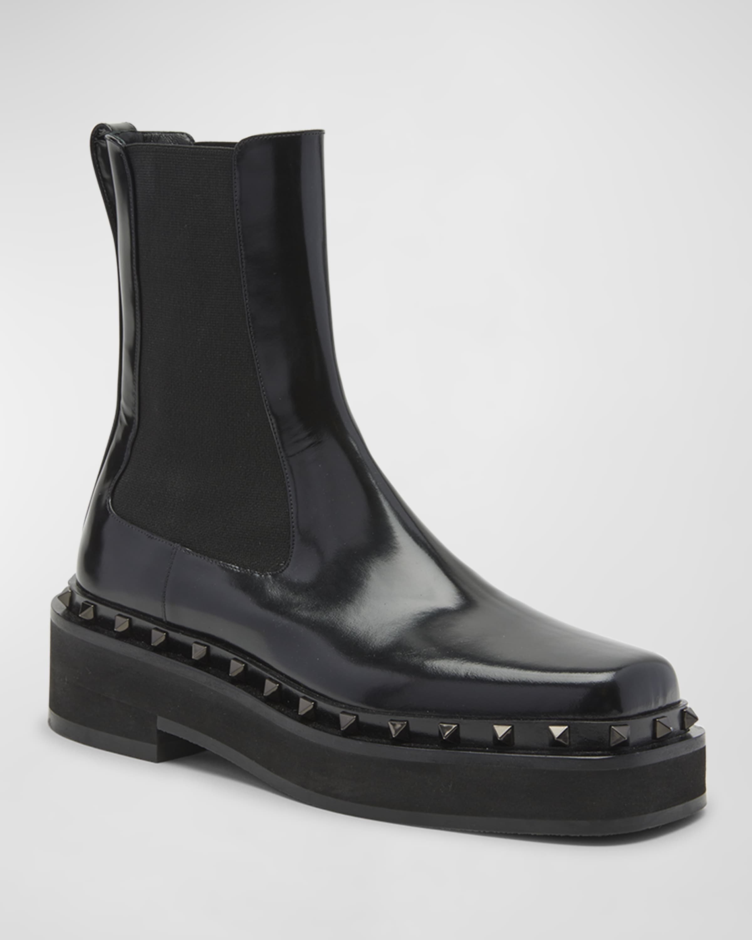Rockstud Beatle Leather Chelsea Boots - 3