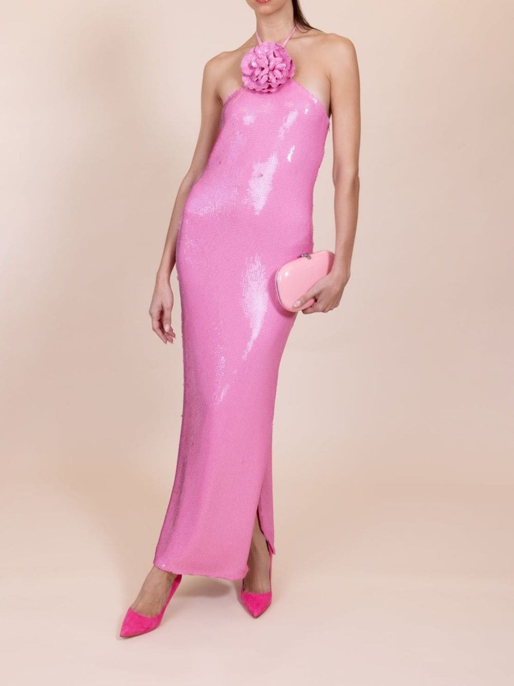 floral-appliquÃ© sequined gown - 4
