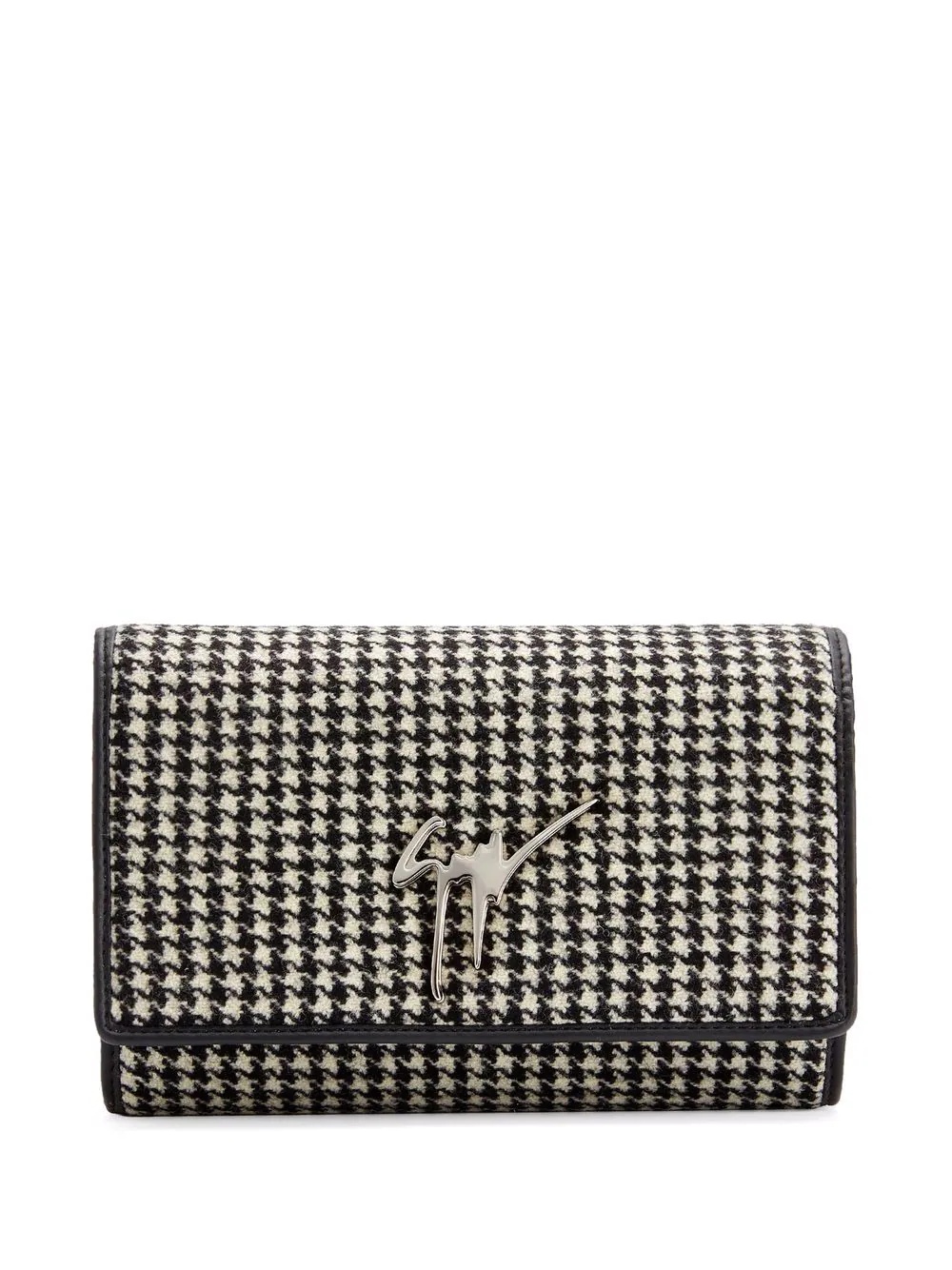 Cleopatra houndstooth-pattern clutch bag - 1