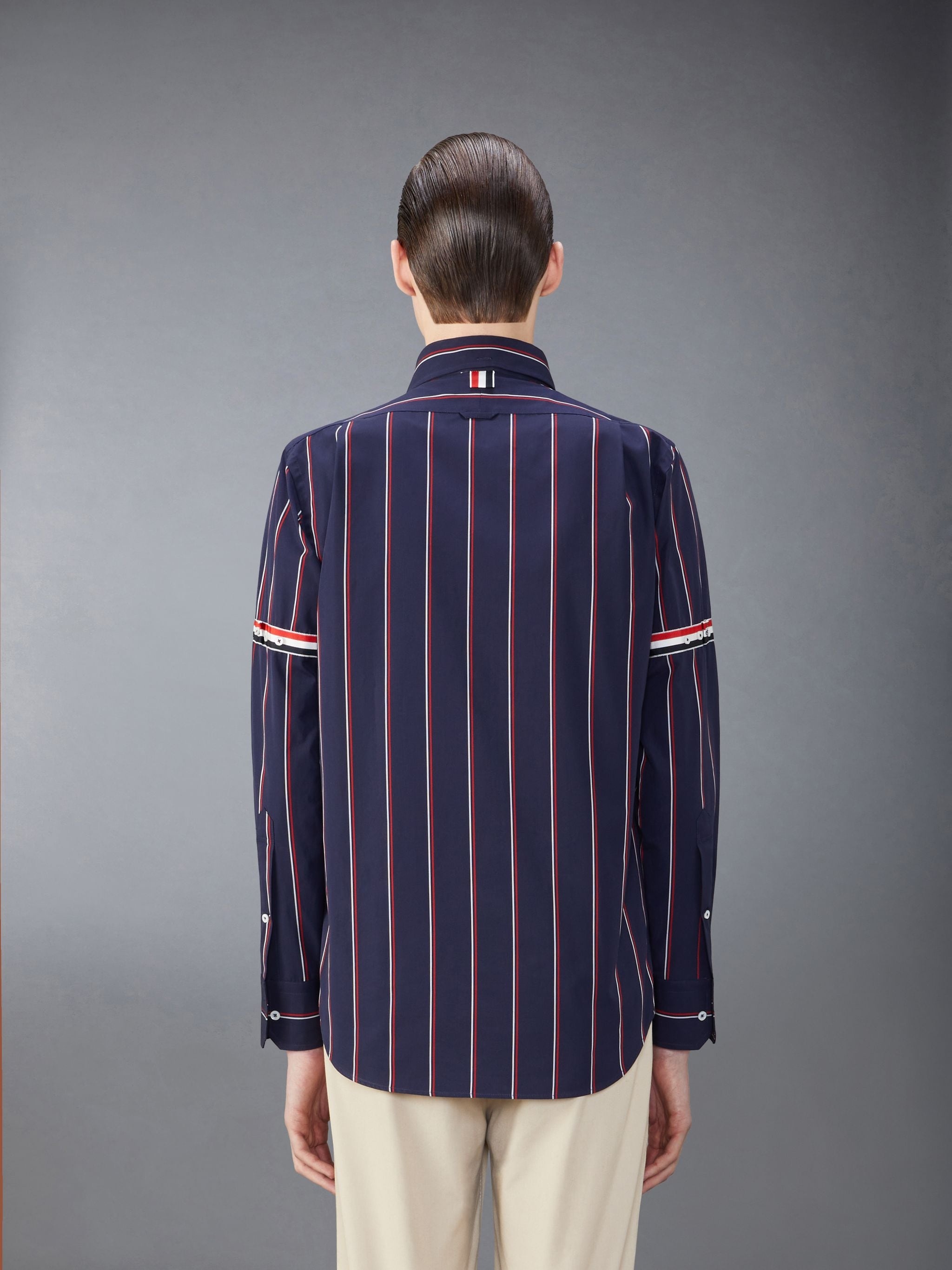 Stripe Poplin Armband Shirt - 3