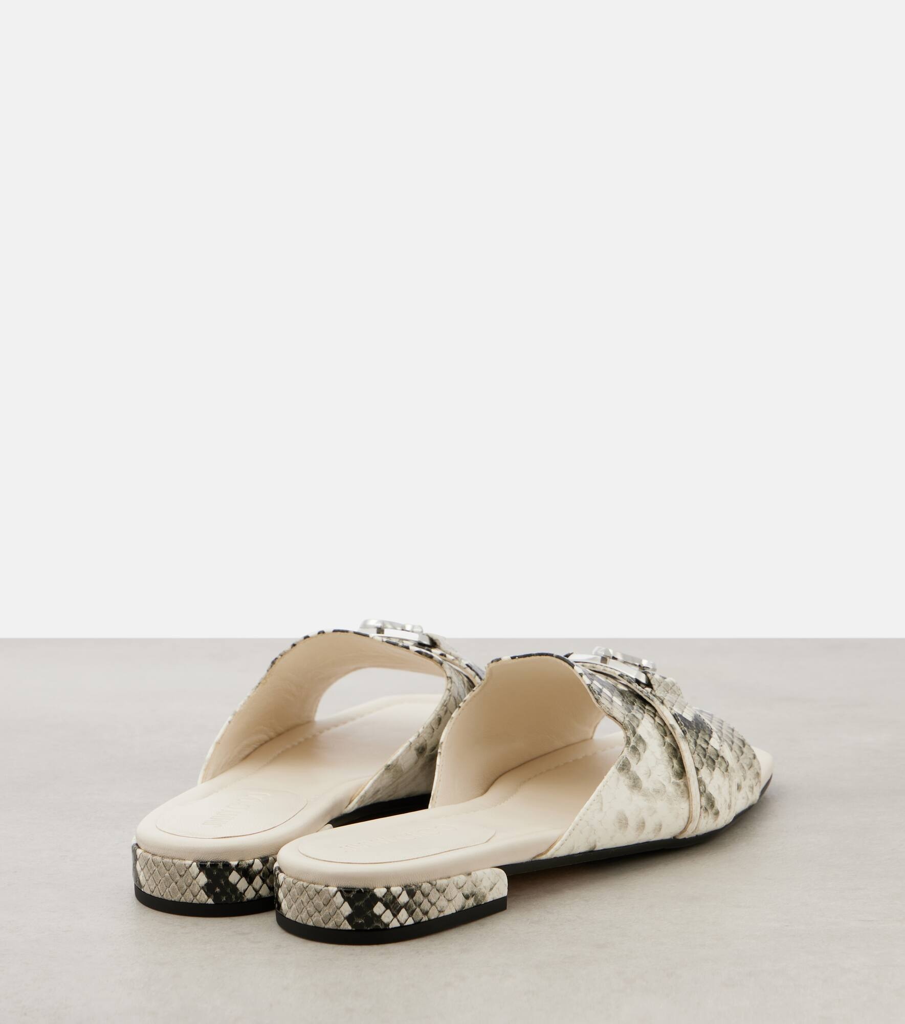 Nako snake-effect leather slides - 3