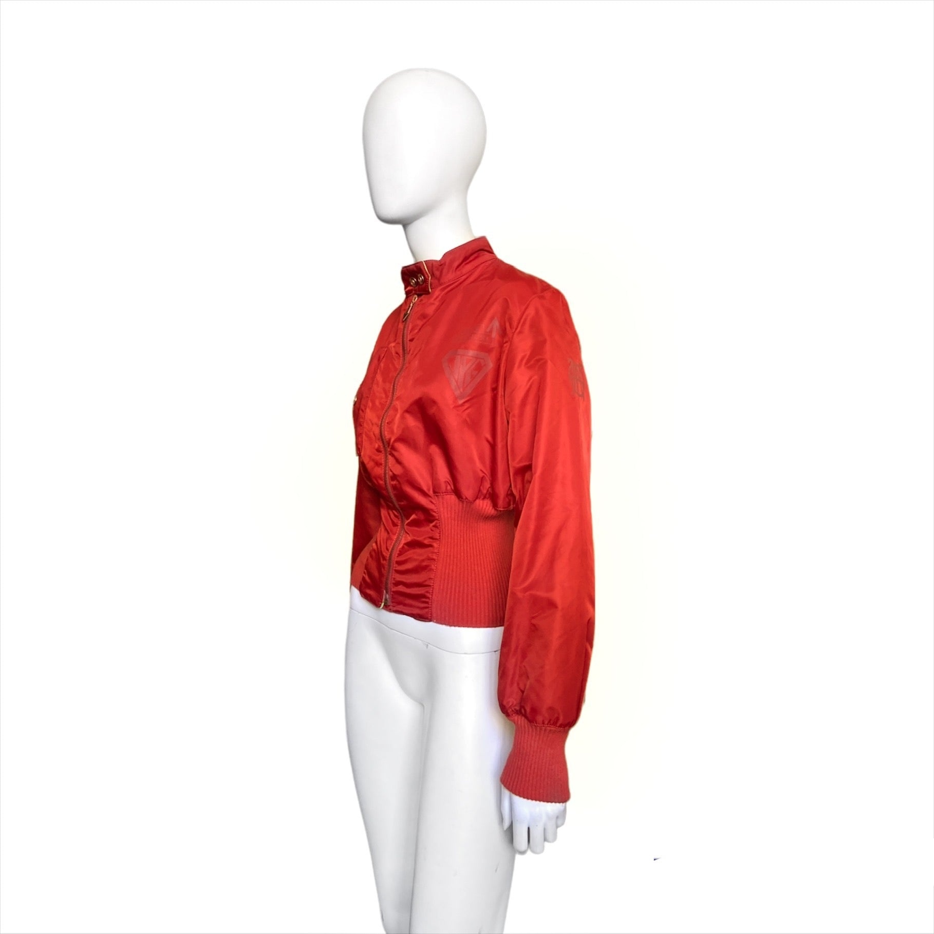 Jean Paul Gaultier ss95 “safe sex”  red corset cropped bomber - 4