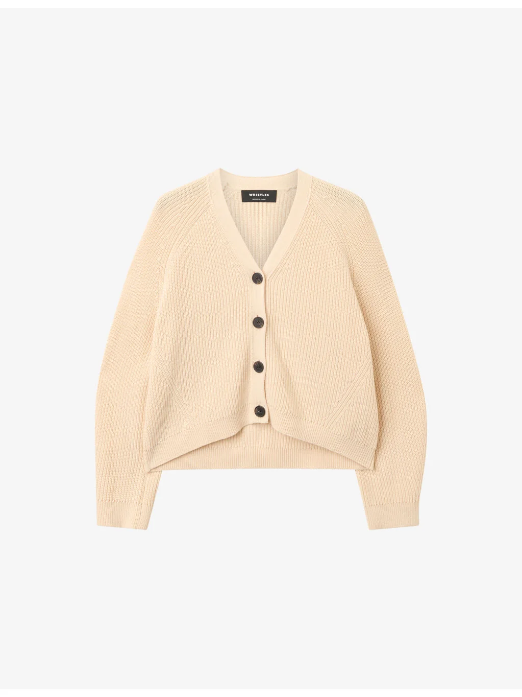 V-Neck Knitted Cotton Cardigan - 1