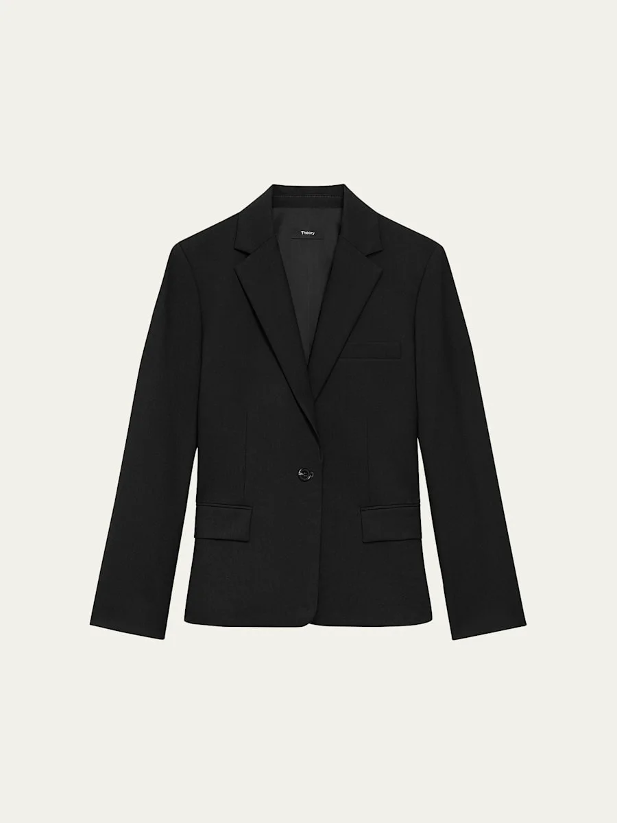 Traceable Wool Slim Blazer Jacket - 1