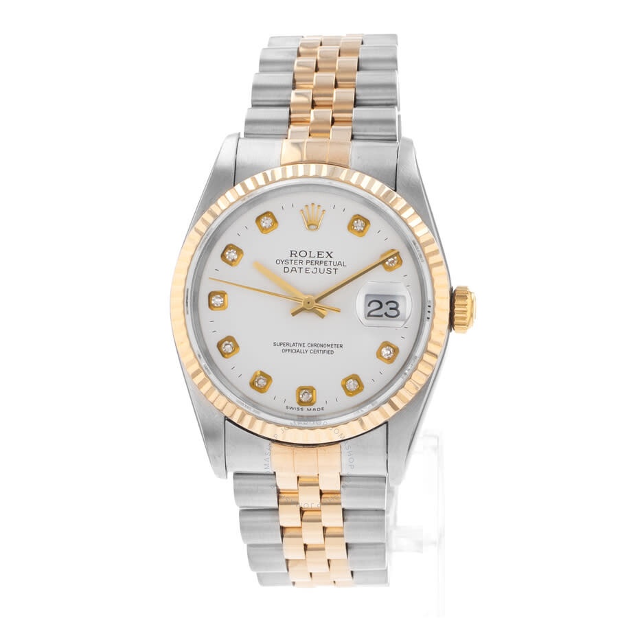 Pre-owned Rolex Datejust Automatic Chronometer Diamond White Dial Men's Watch 16233 WDJ - 3