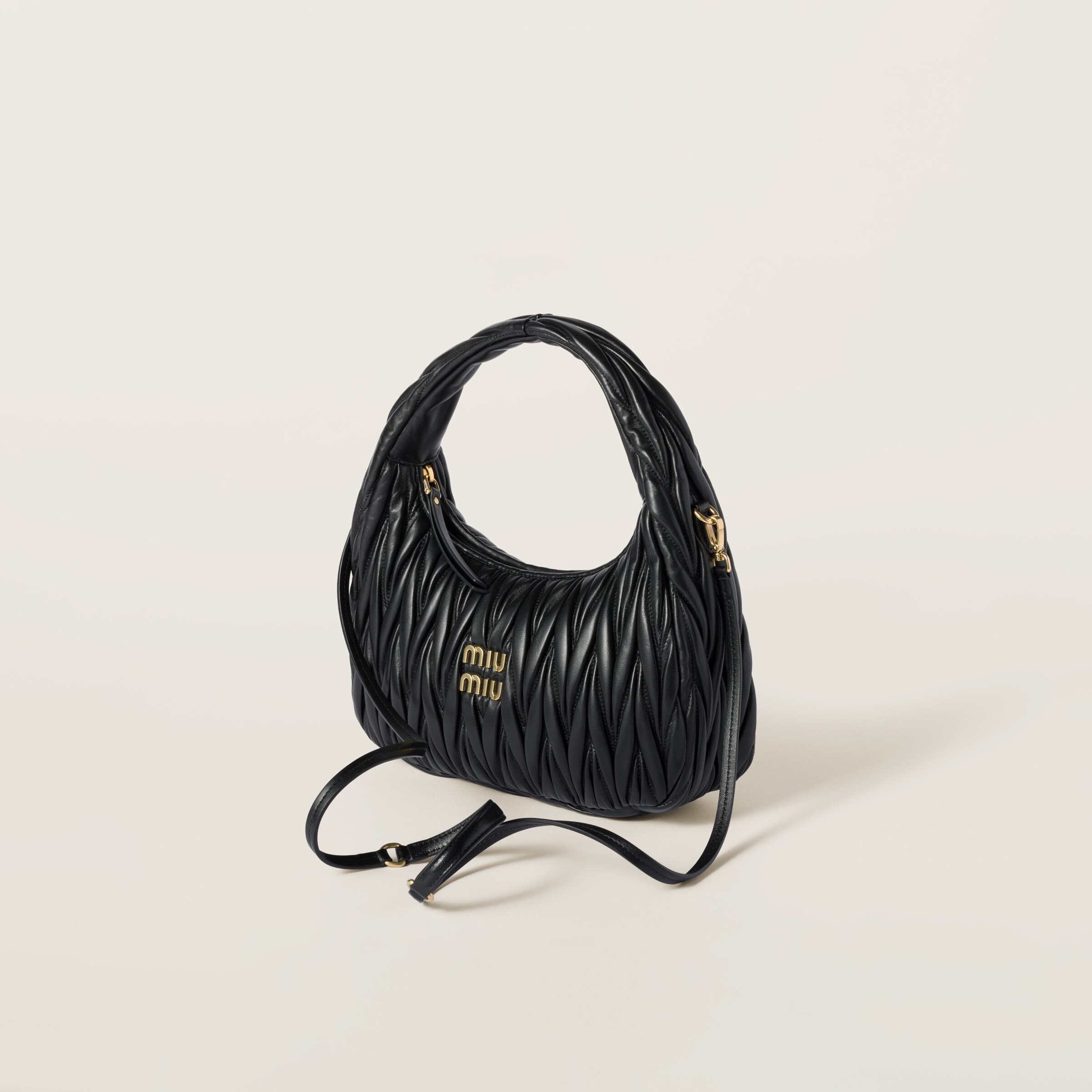 Wander matelassé nappa leather hobo bag 3