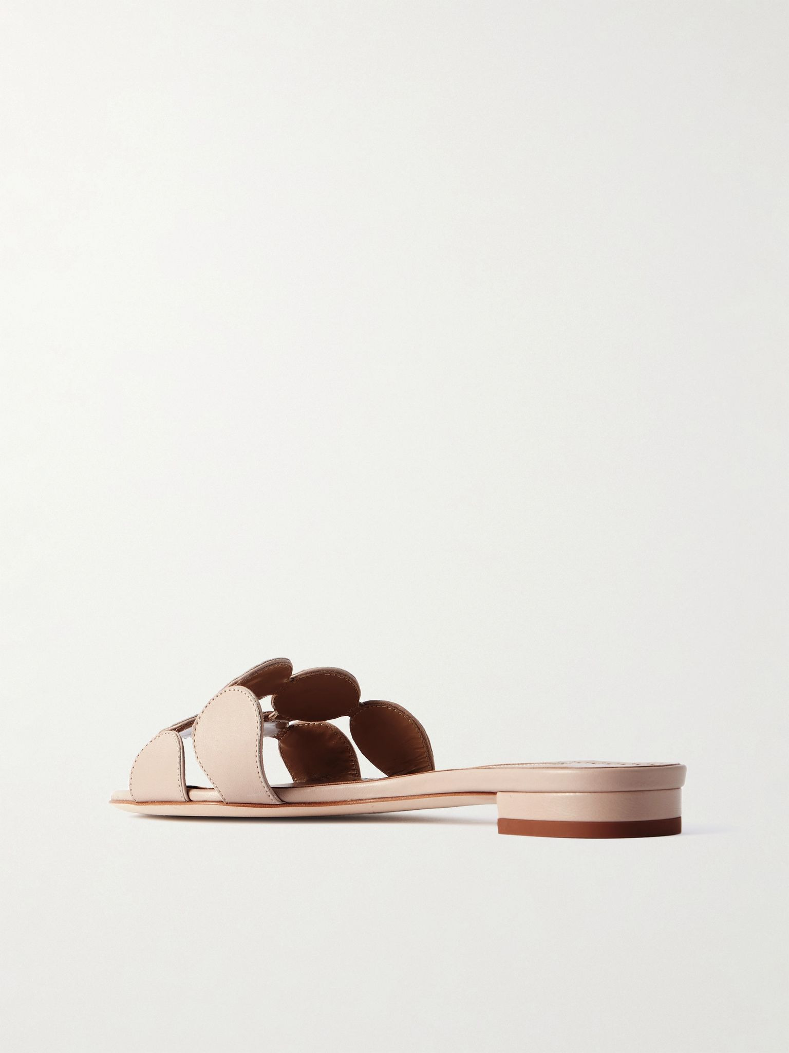 Haribalmu 10 cutout leather slides Beige - 3