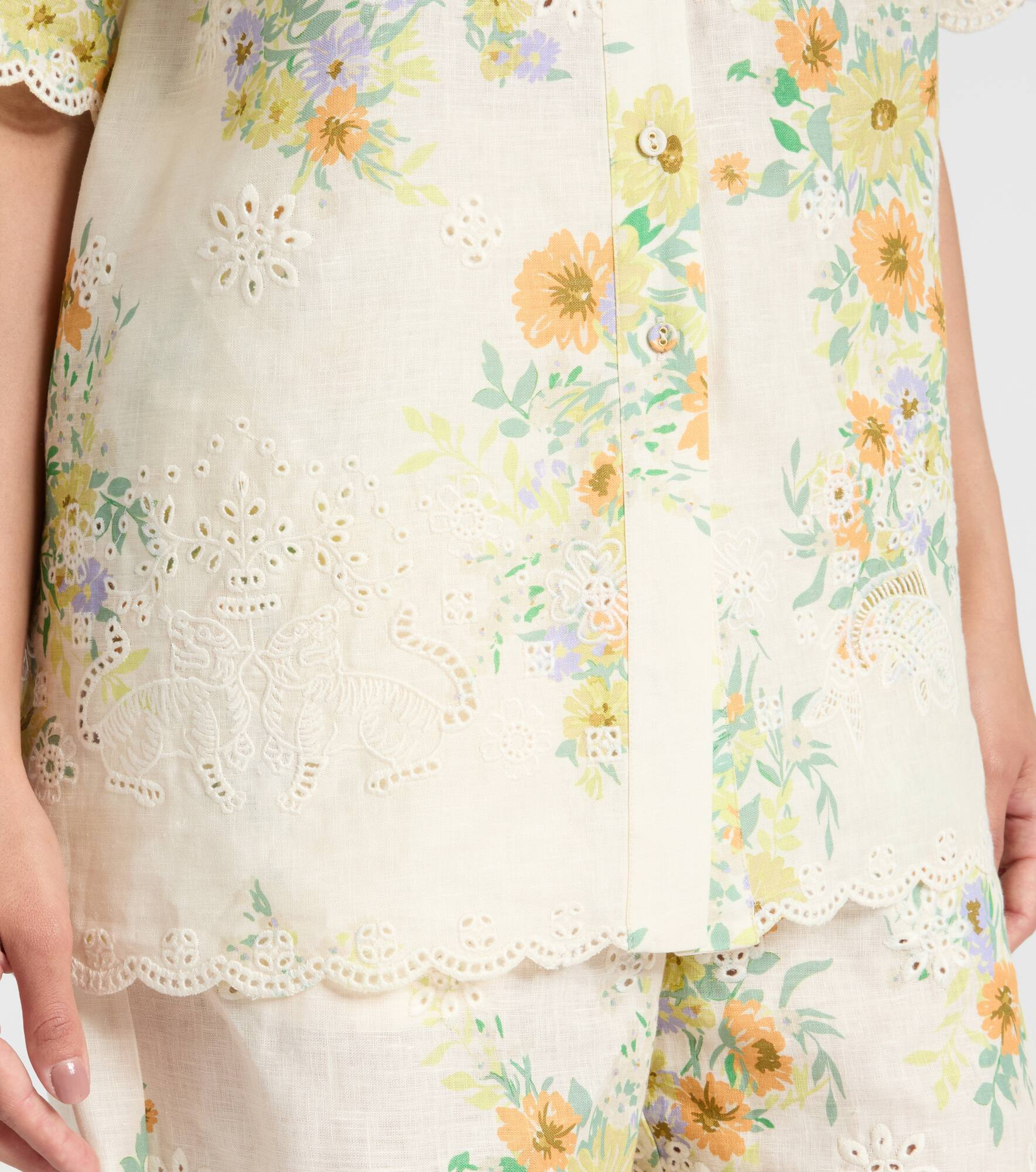 Juliette floral linen shirt - 5