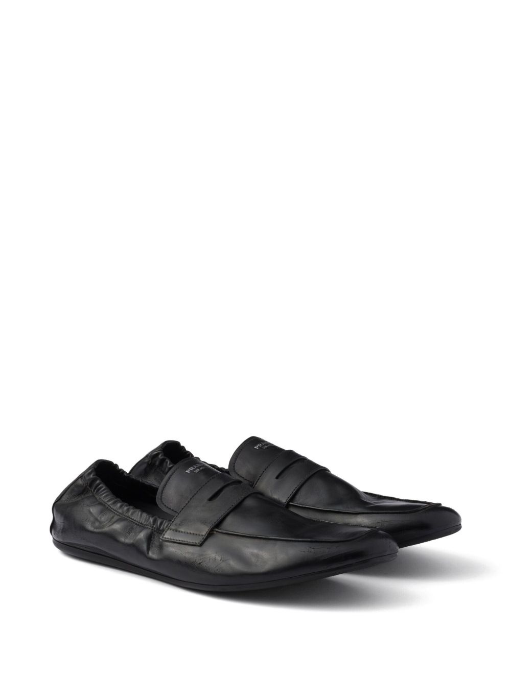 Shuffle antiqued leather loafers - 2