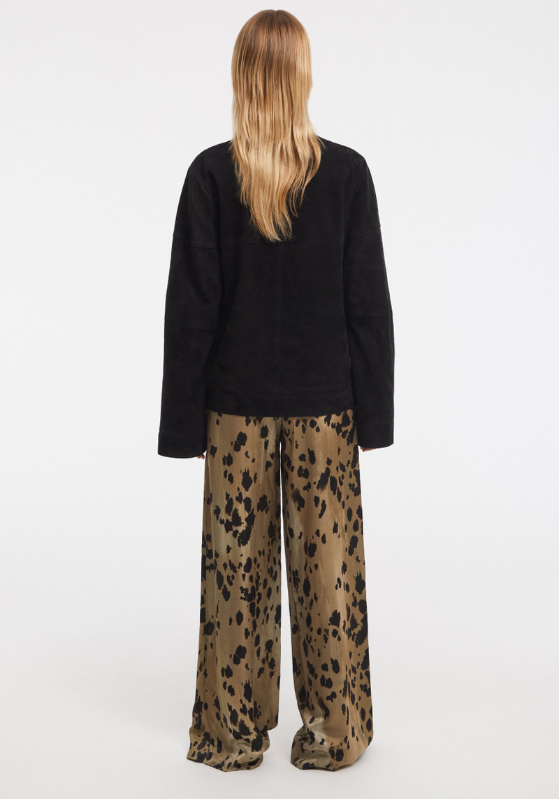 CECILE Asymmetrical zip suede jacket 5