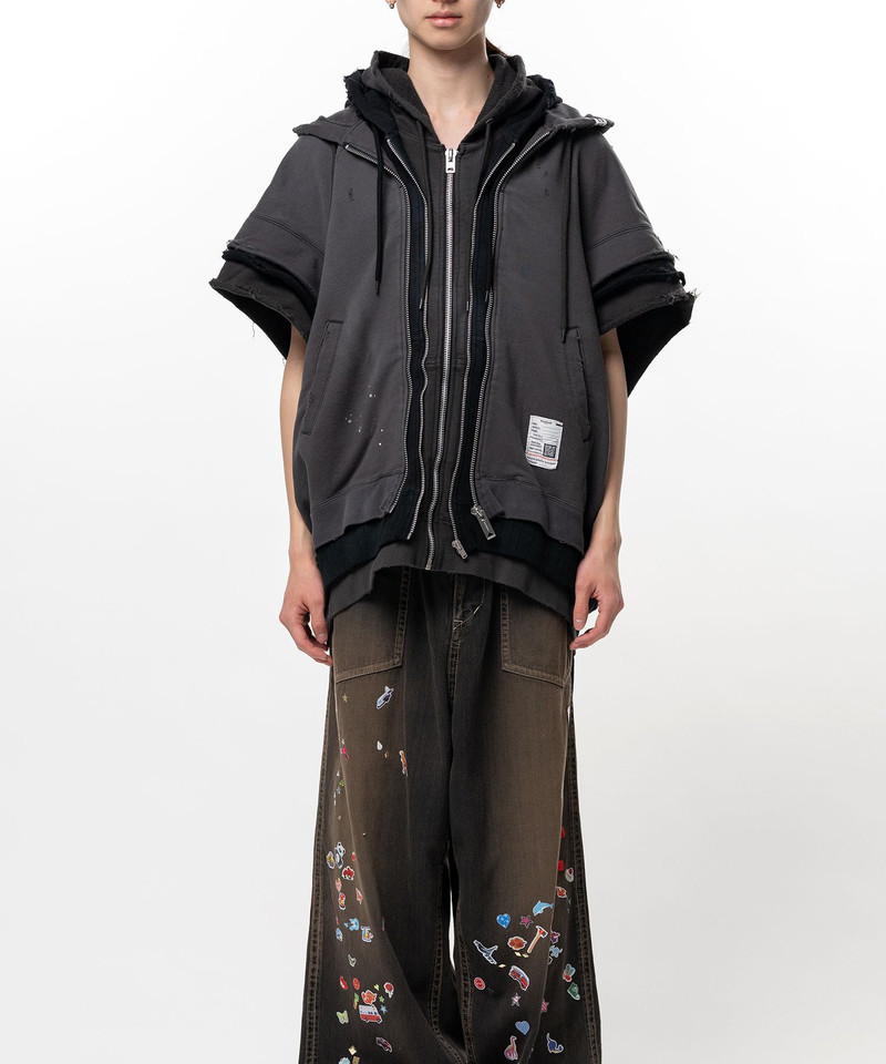 Maison MIHARAYASUHIRO Triple Layered Zip-up Sweat Vest outlook