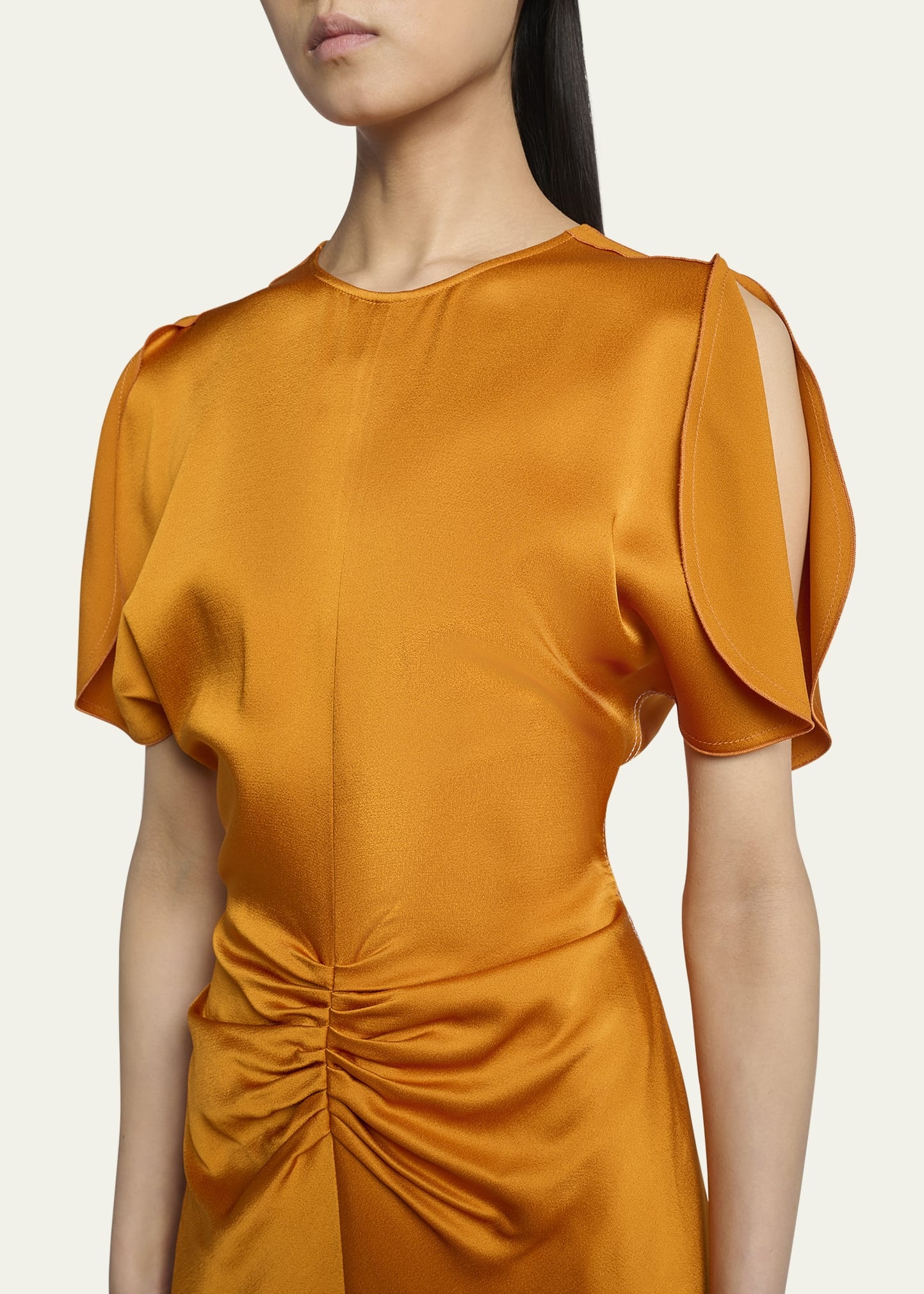 Ruched Gathered-Waist Mini Dress - 5