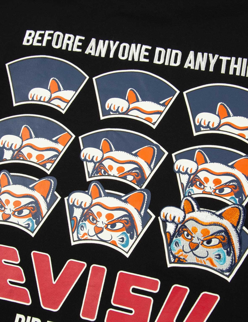 “FORTUNE CAT HIDE-AND-SEEK” PRINT HOODED SWEATSHIRT 7