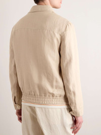 スーツ BRUNELLO CUCINELLI Shiny linen twill jacket with necklace Brunello Cucinelli Shiny Linen Twill Jacket With Necklace in