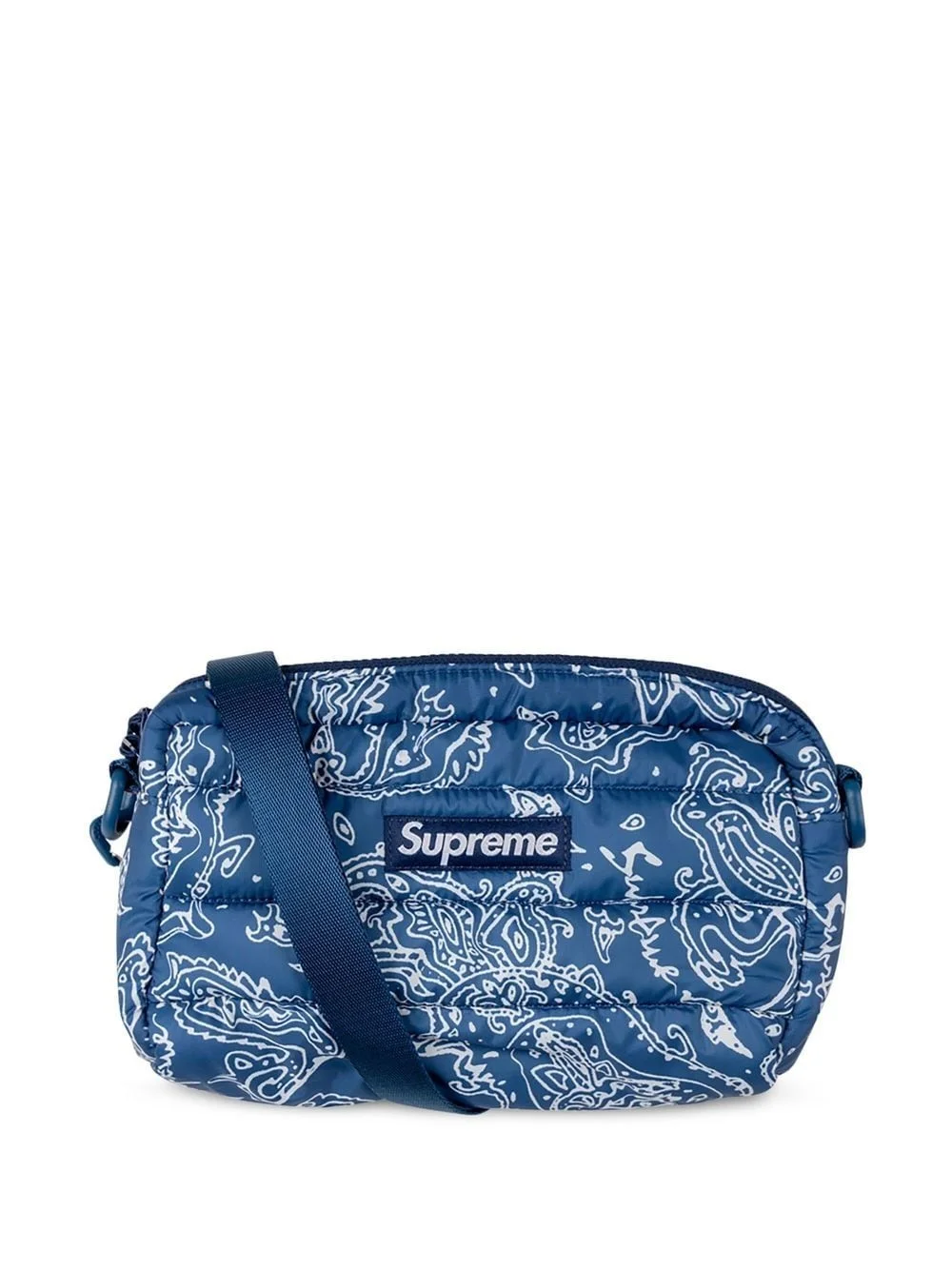 Puffer logo-patch crossbody bag - 1