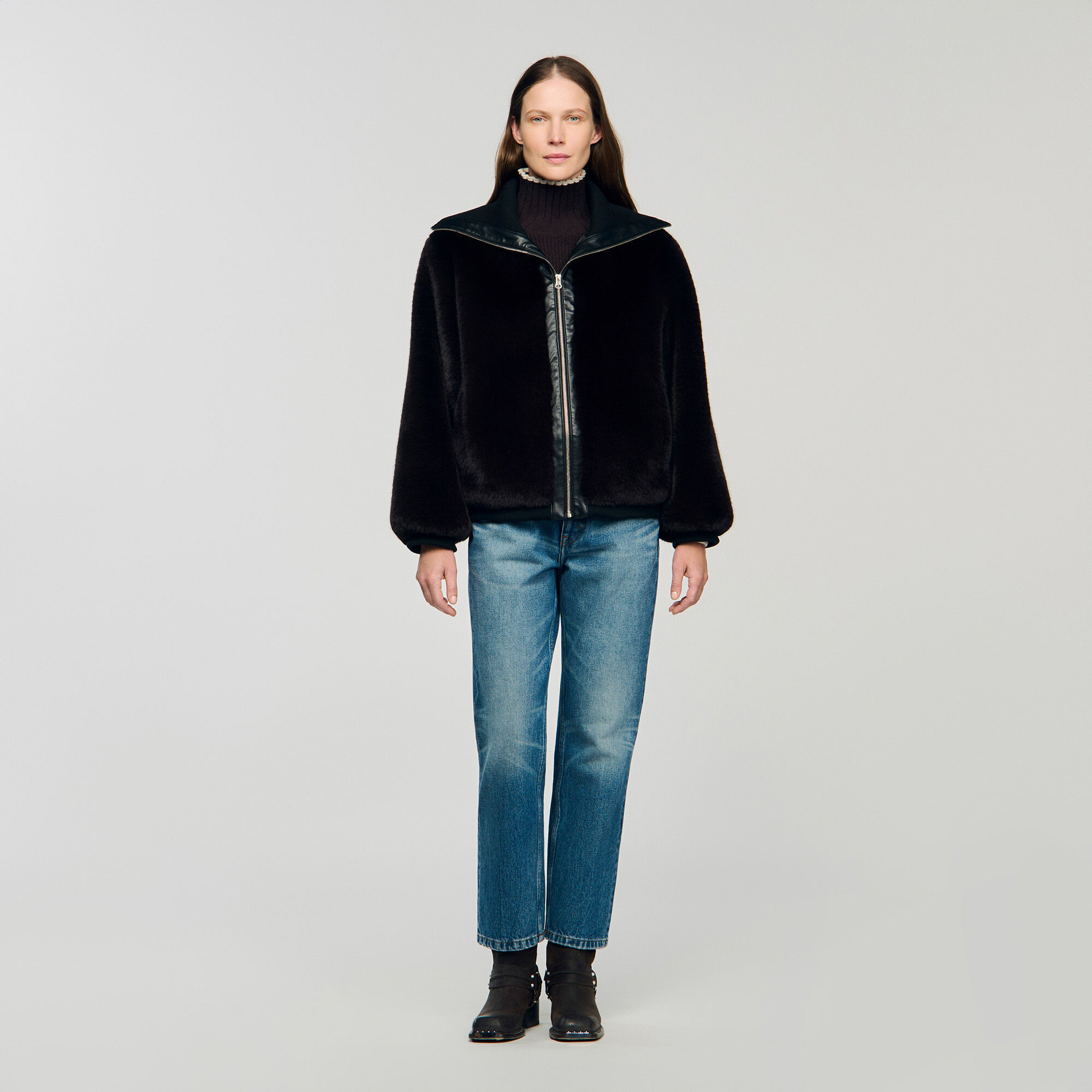 SHORT FAUX FUR COAT - 2