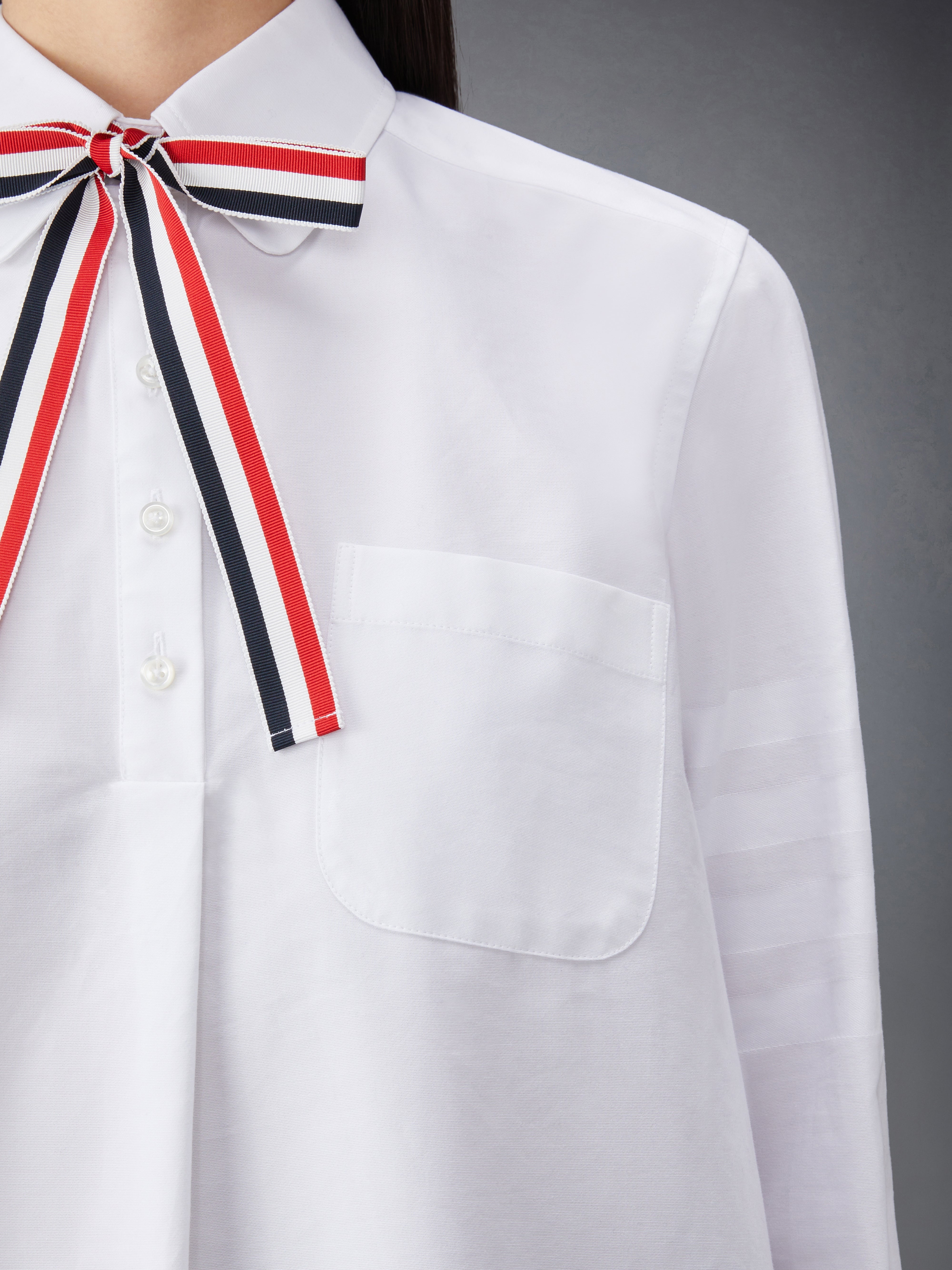 OXFORD 4-BAR BOW TIE BLOUSON - 6