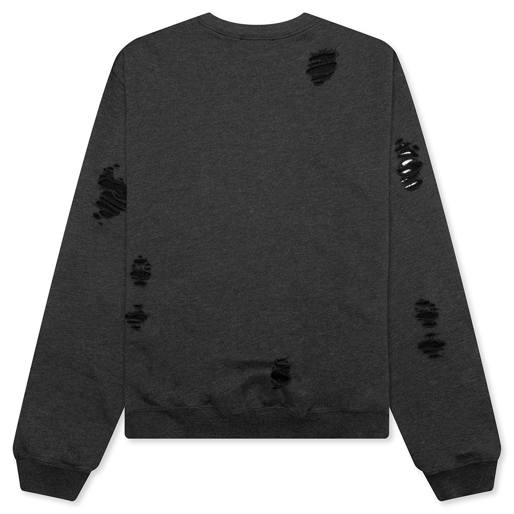 SWEATER PRINTED LOGO - BLACK MELANGE - 2