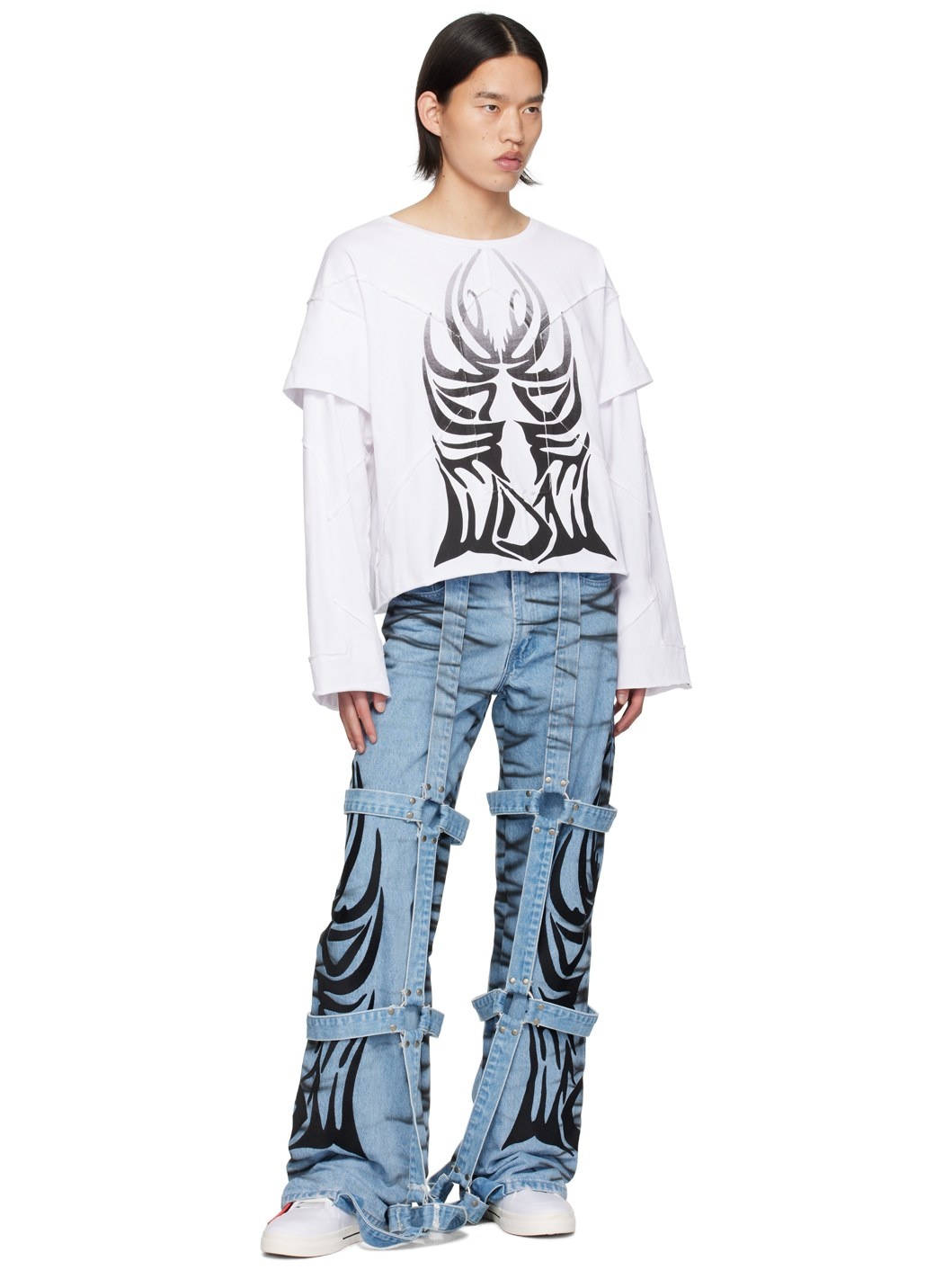 White Winged Long Sleeve T-Shirt - 4