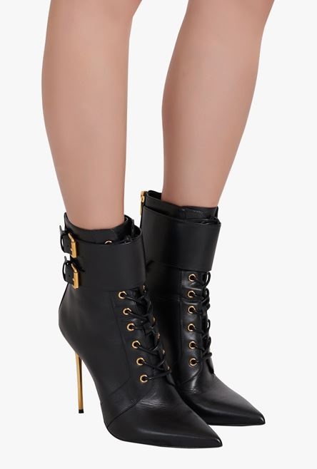 Black leather Uria ankle boots - 7