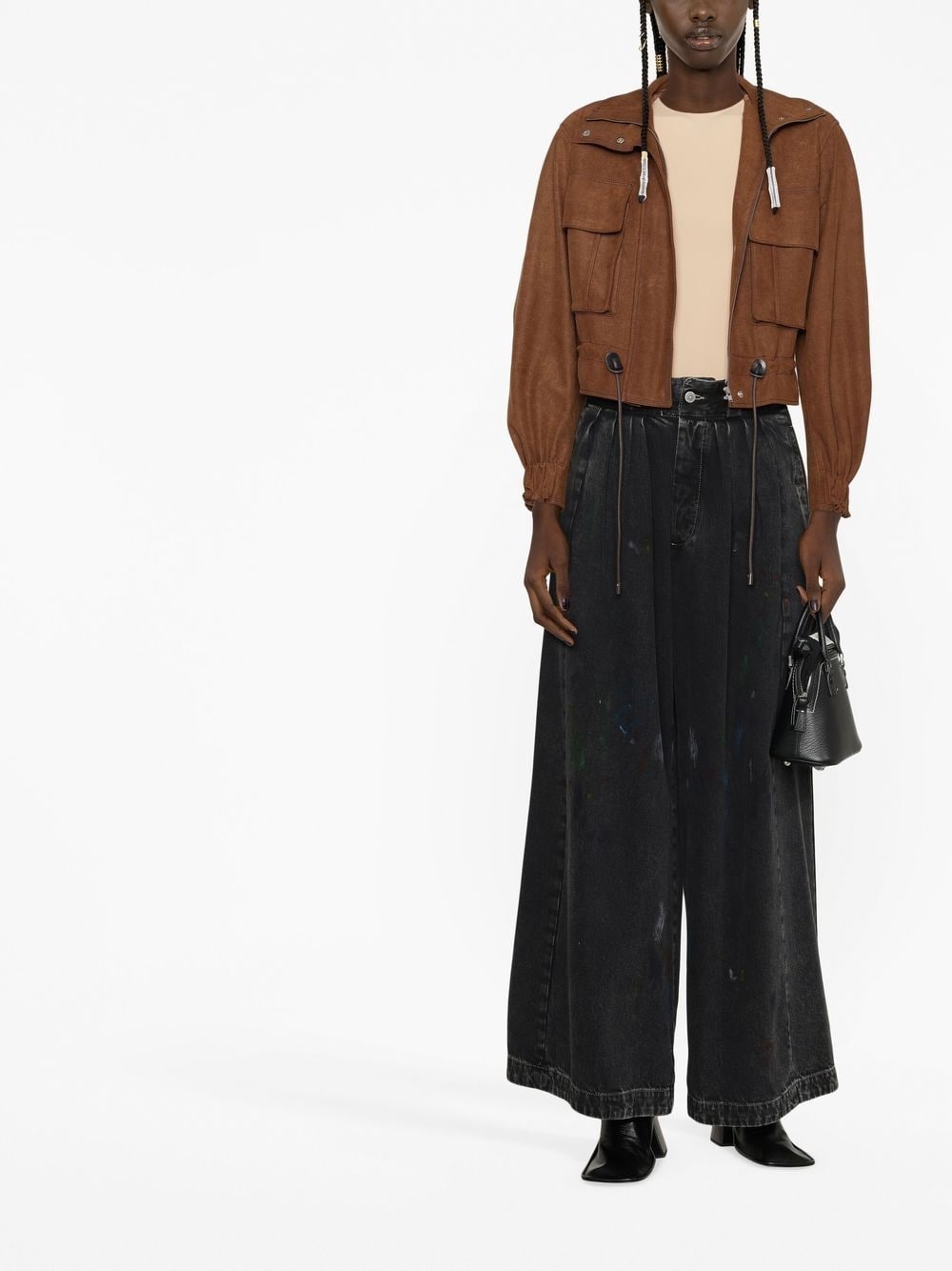 paint-splatter wide-leg jeans - 2