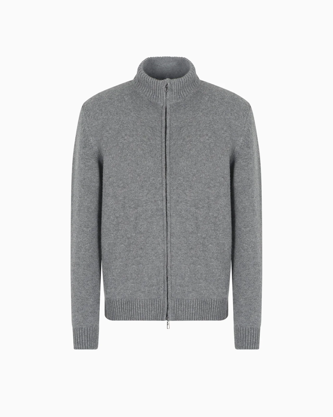 CASHMERE ZIP-UP MOCK-NECK CARDIGAN - 1