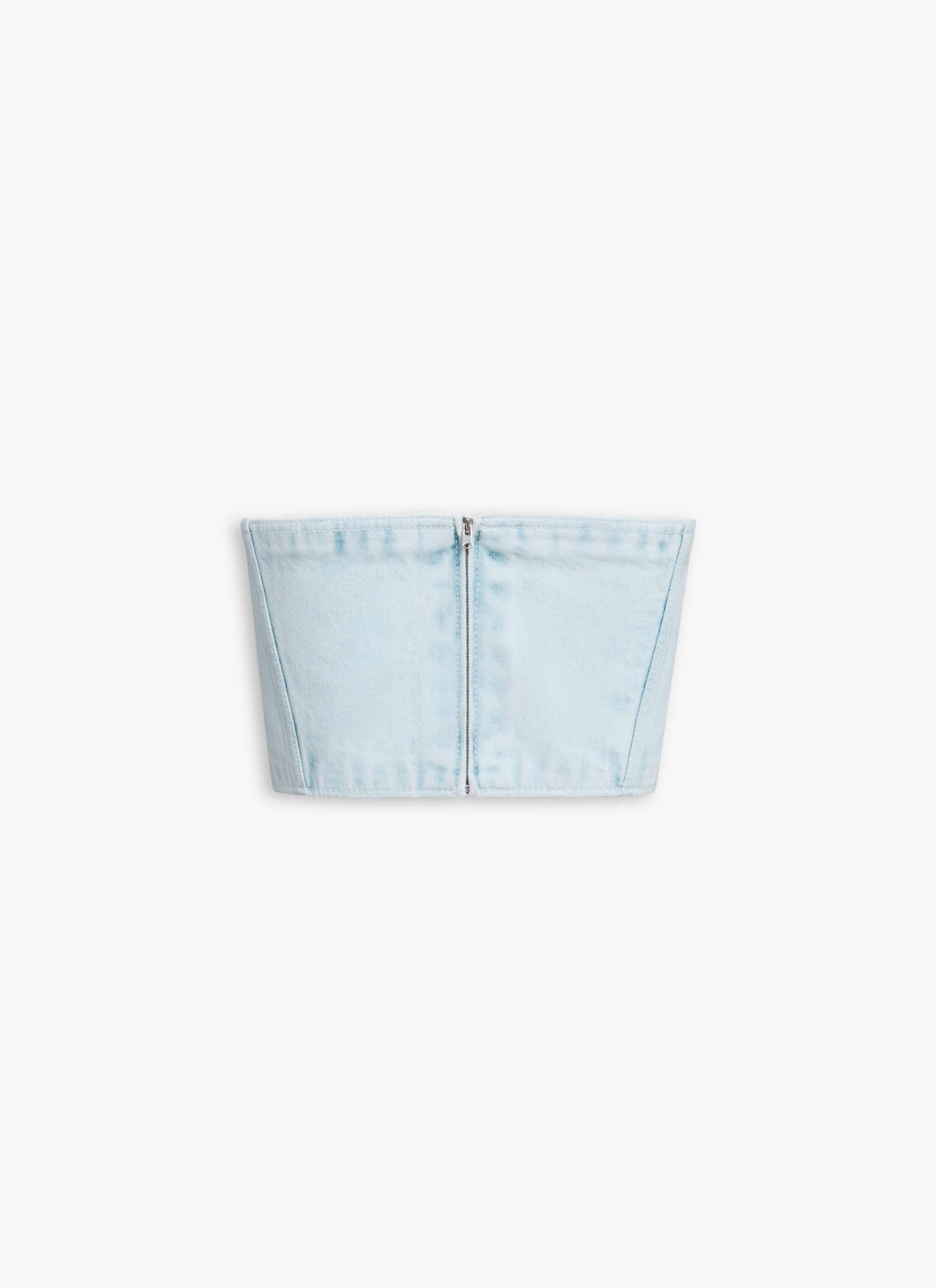 DENIM BUSTIER TOP - 4