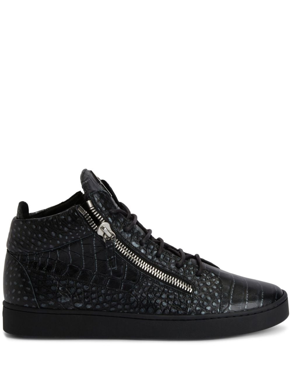 Kriss crocodile-embossed hi-top sneakers - 1