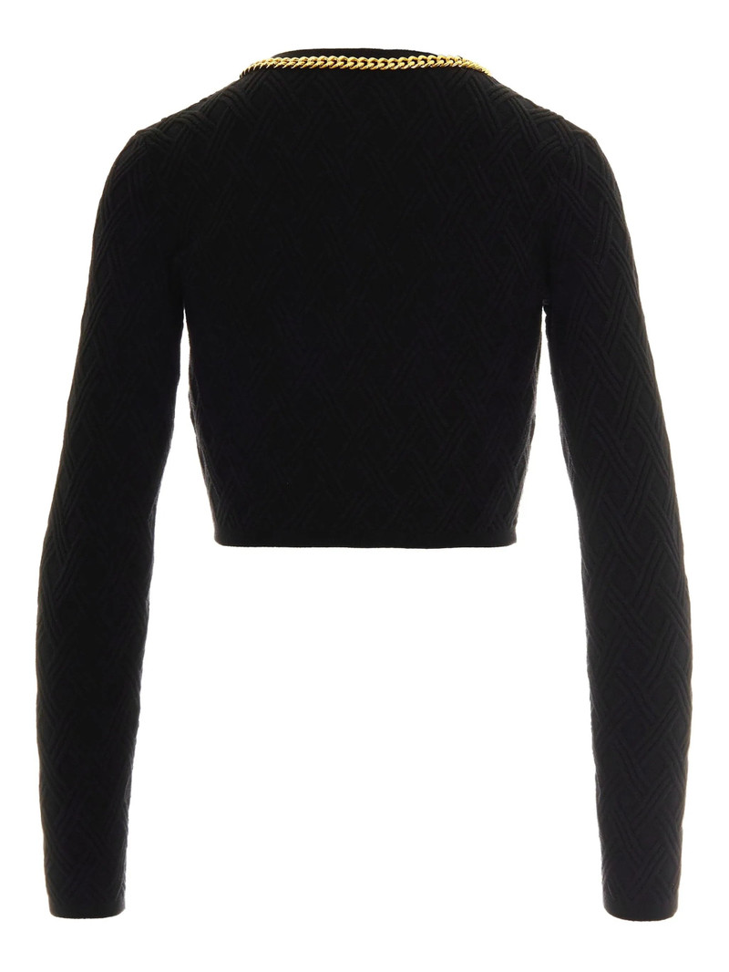 Elisabetta Franchi Chain-trim Diamond-pattern Cardigan 3