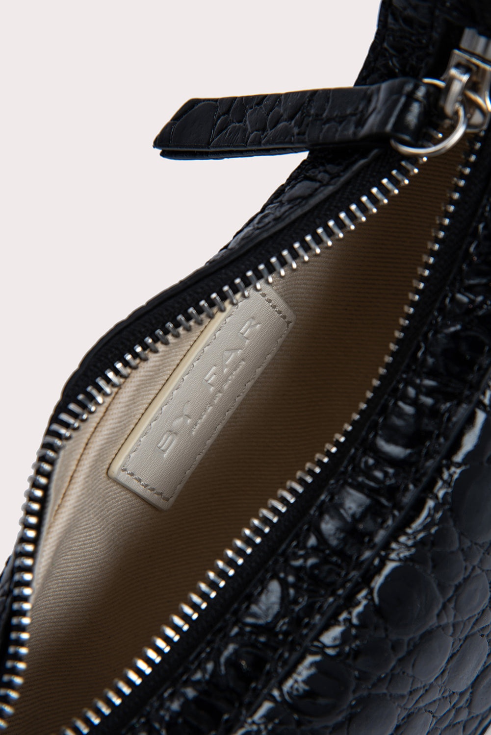 Mini Soho Black Circular Croco Embossed Leather 8