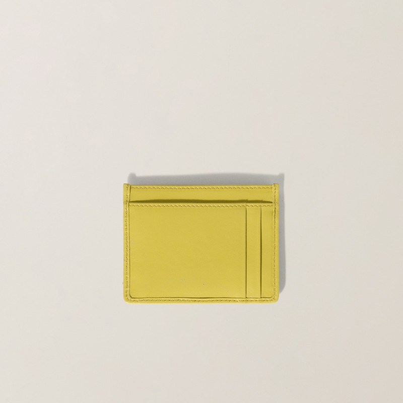 Miu Miu Matelassé nappa leather card holder outlook