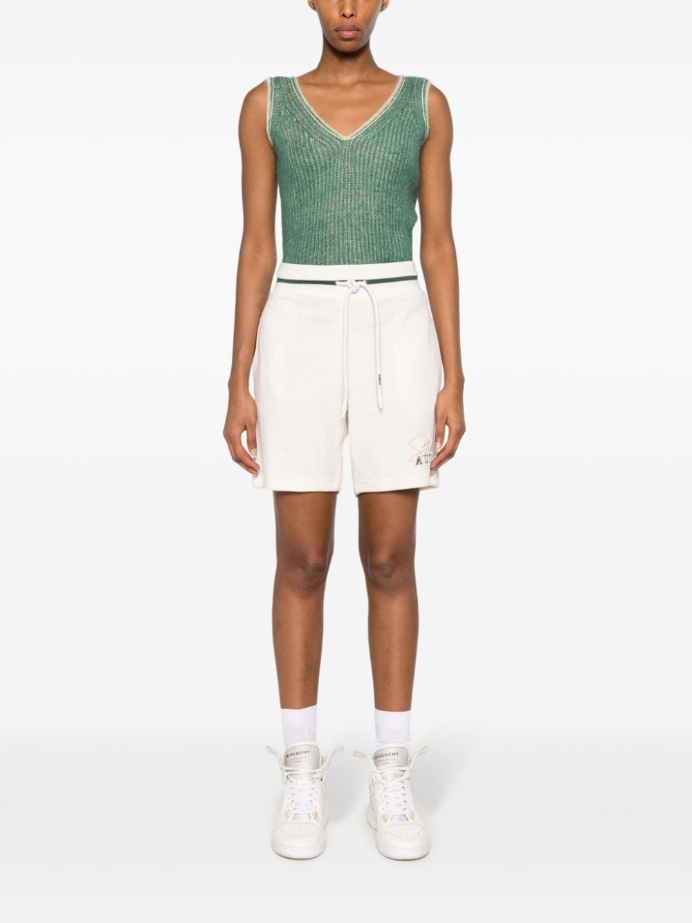logo-embroidered track shorts - 2
