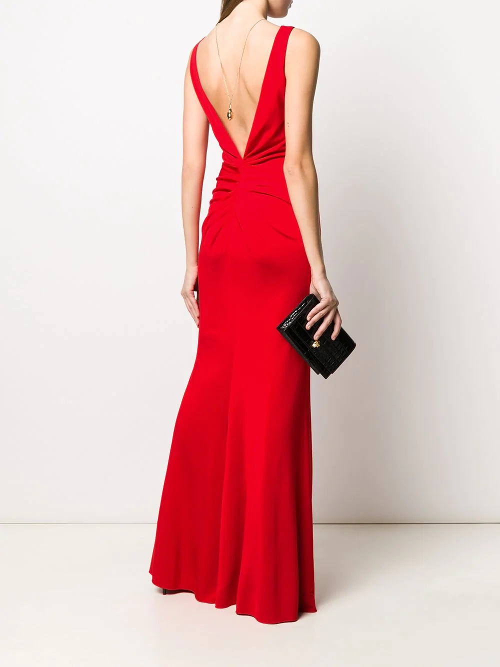 slash neck evening dress - 2