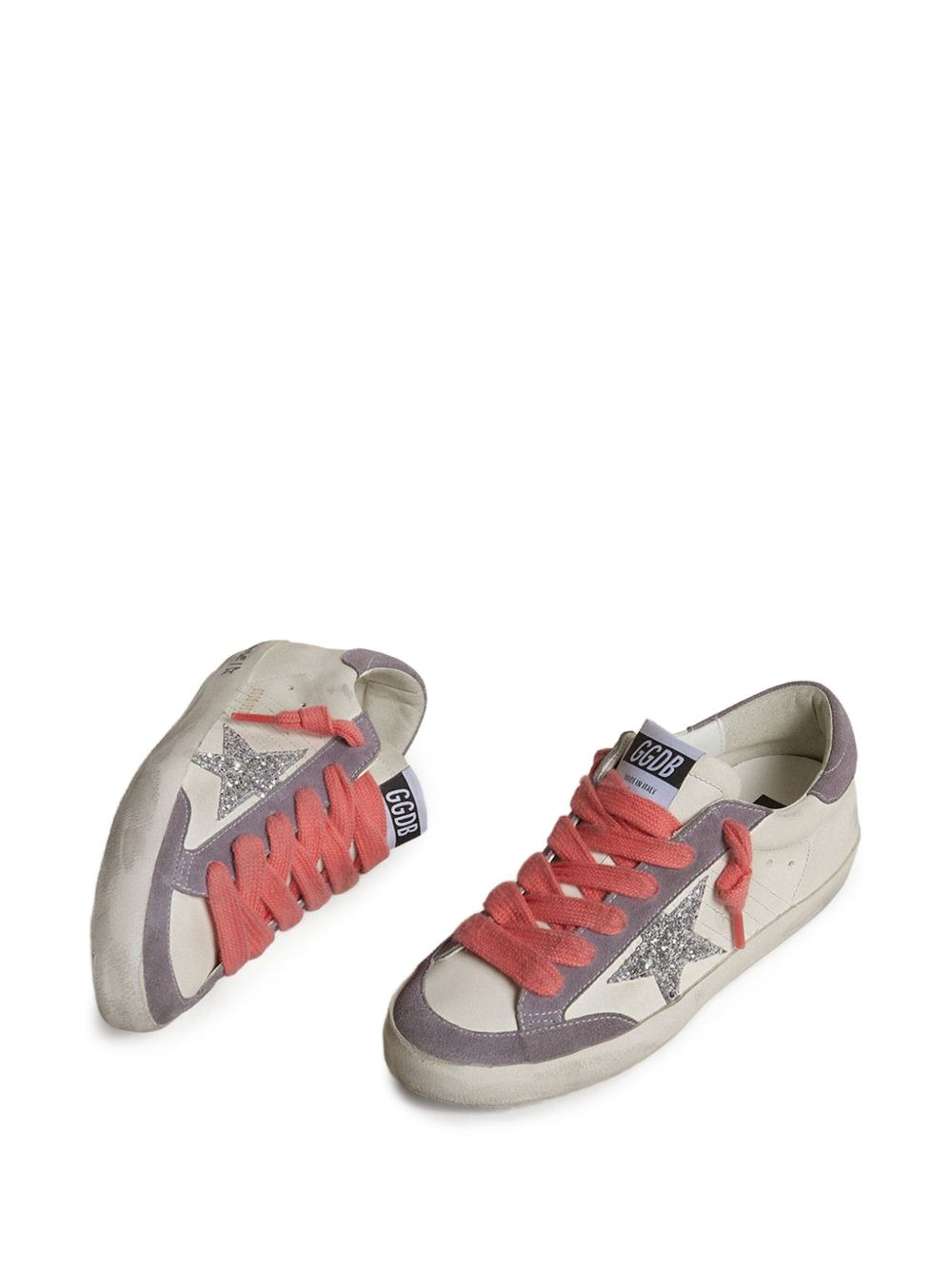 Super Star glitter-star leather sneakers - 2