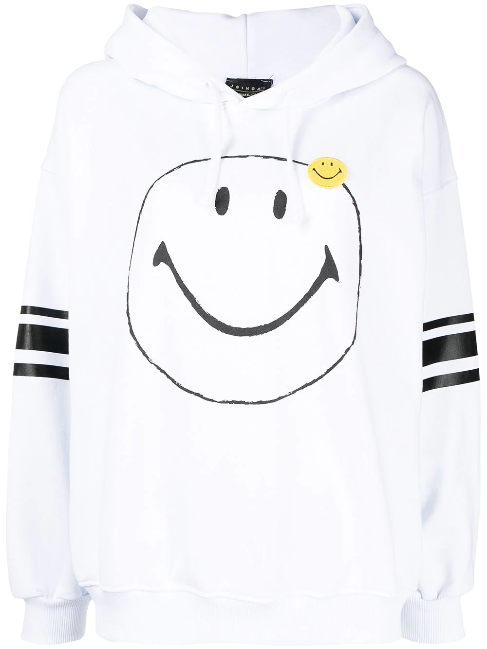 smiley face print hoodie - 1