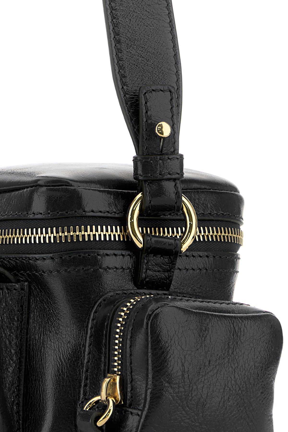 Black leather Camera Bag handbag - 4
