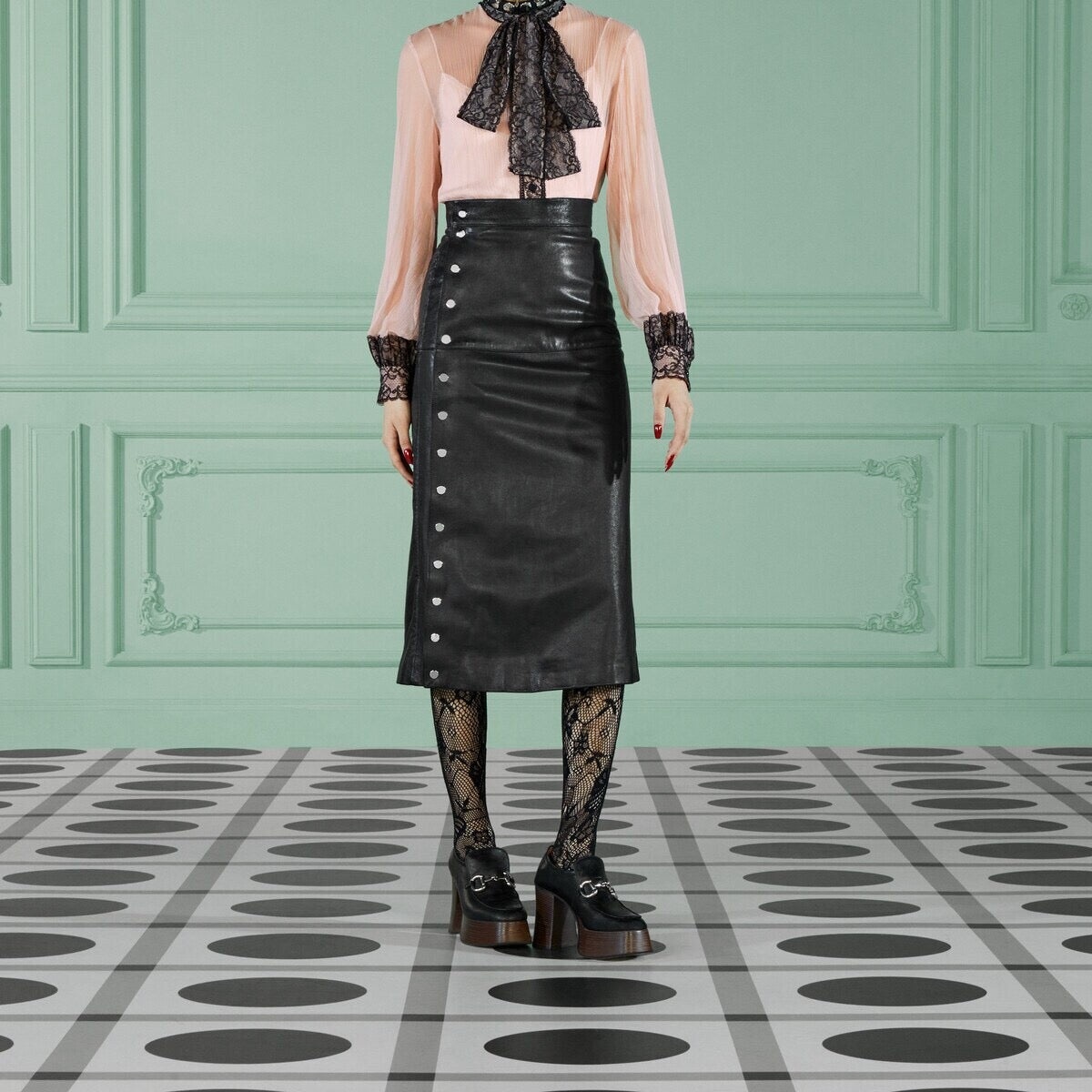 Gucci Grainy Leather Skirt - 3