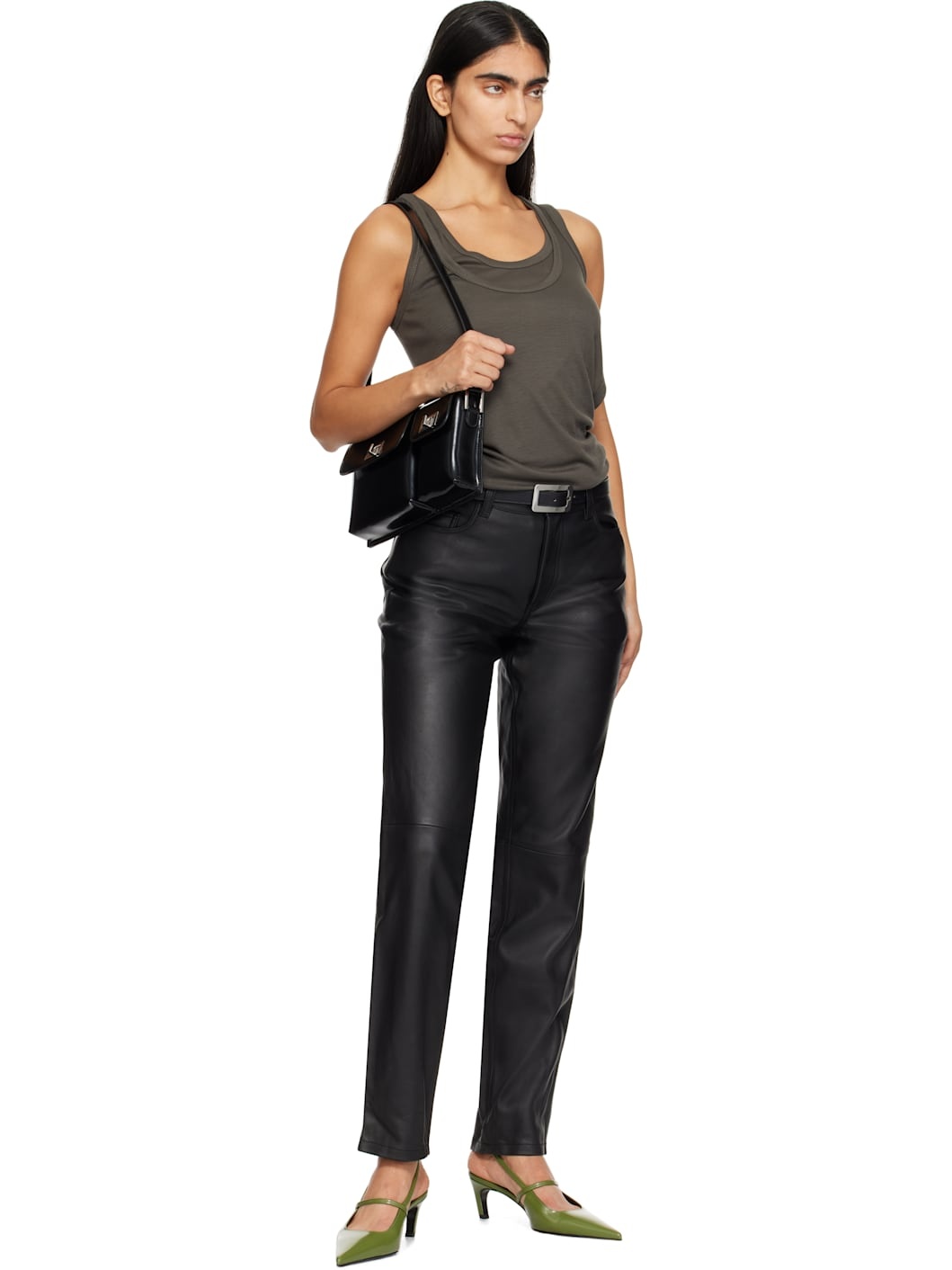 Black Quadro Nappa Leather Belt - 3