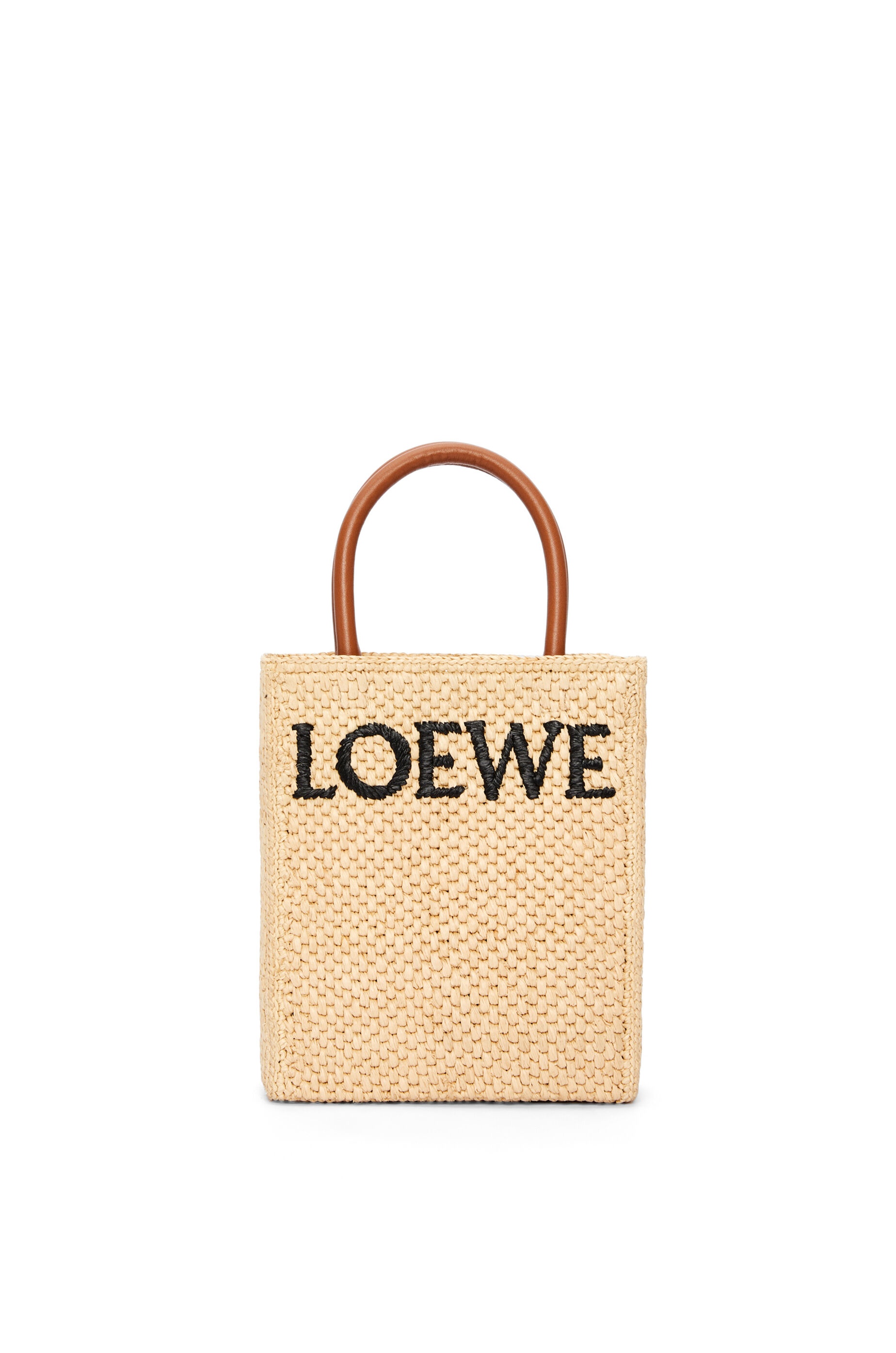 Pochette bag in raffia, Anagram jacquard and calfskin