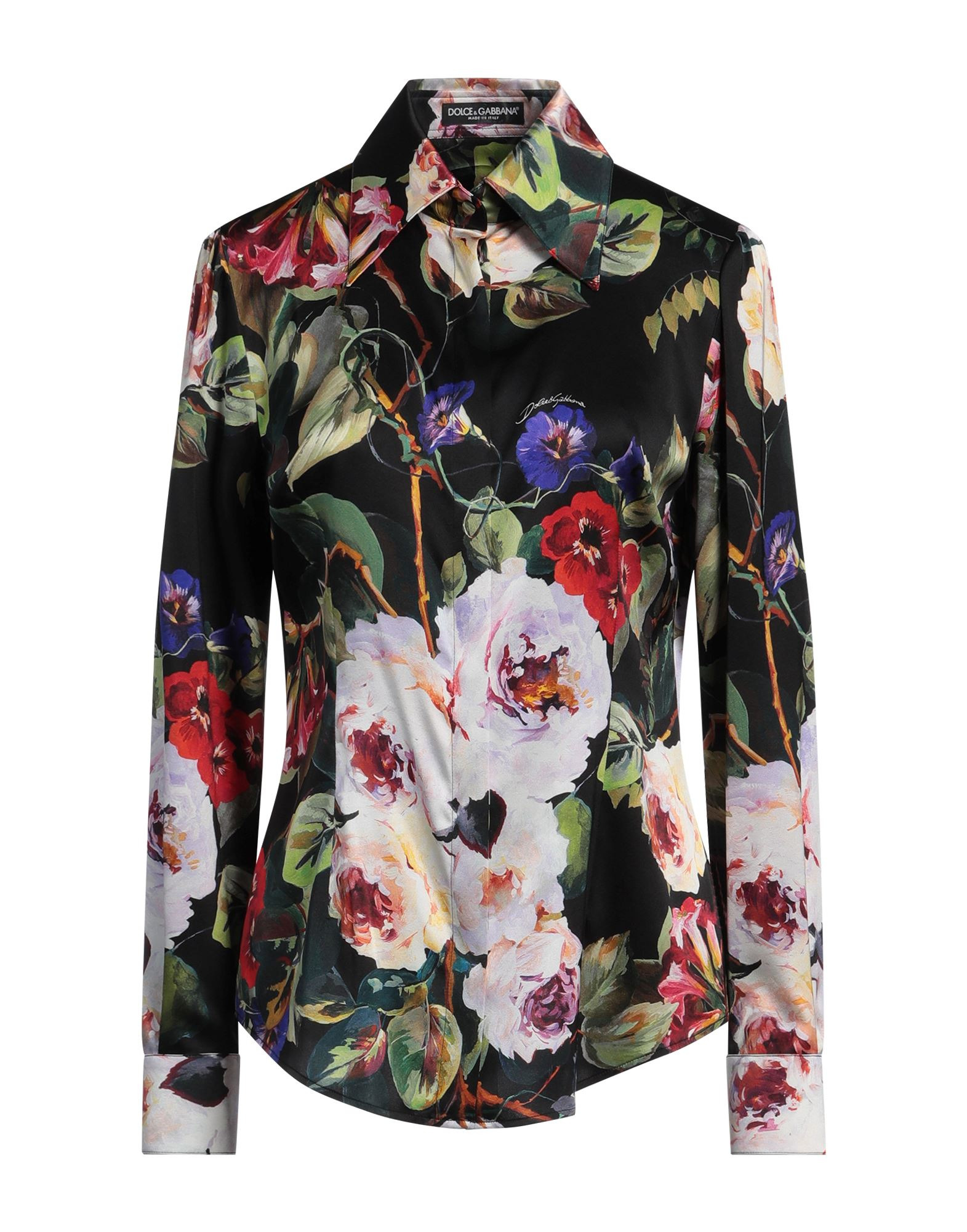 Black Women's Floral Shirts & Blouses - 1